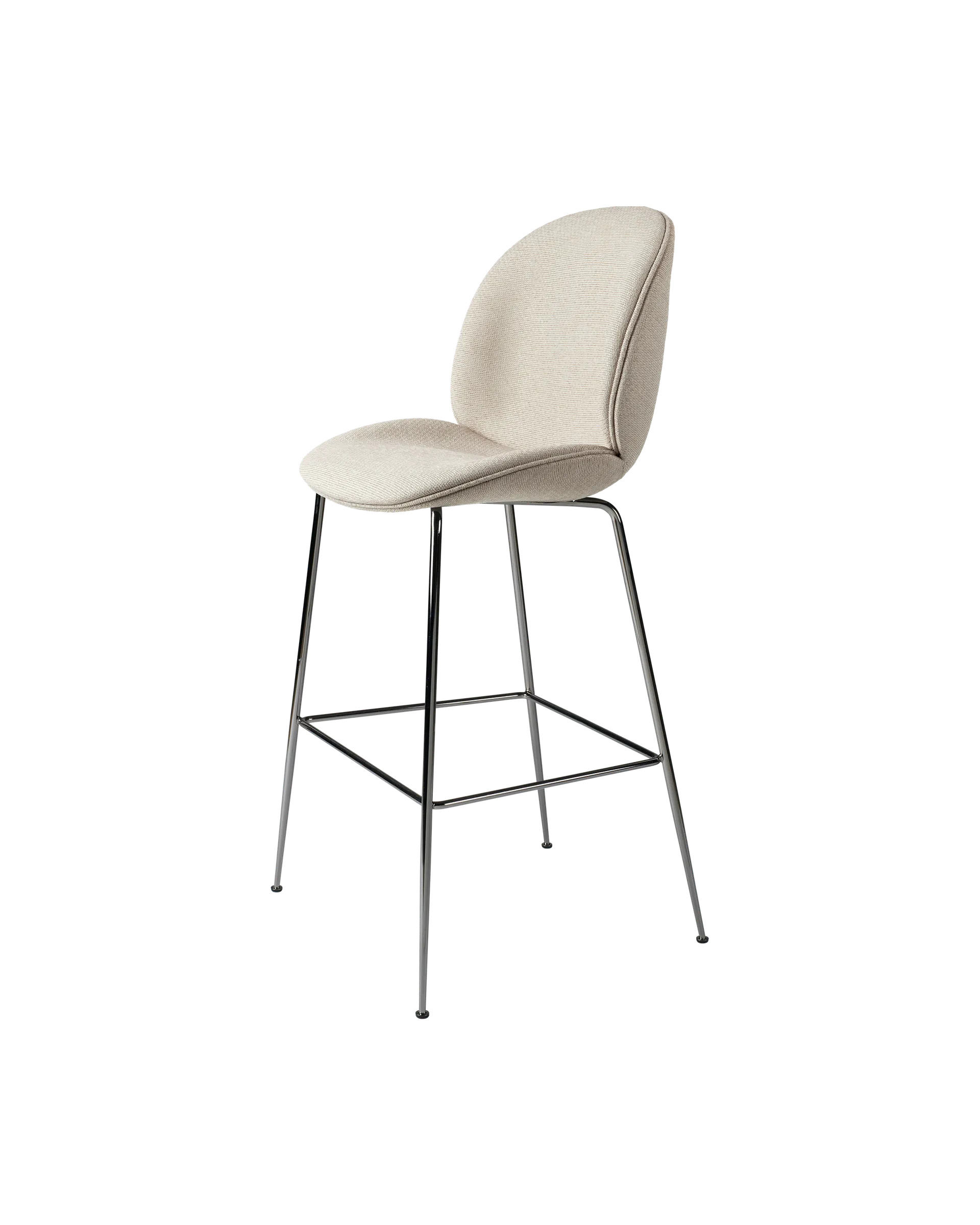 GUBI Beetle Bar Chair, Fully Upholstered (Tempt Gabriel (60152), Conic base, Black Chrome)