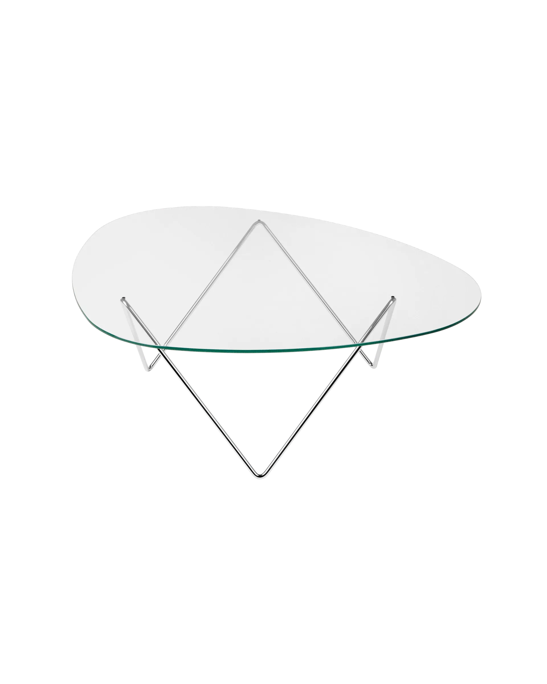 GUBI Pedrera Coffee Table (Chrome, Transparent Glass)