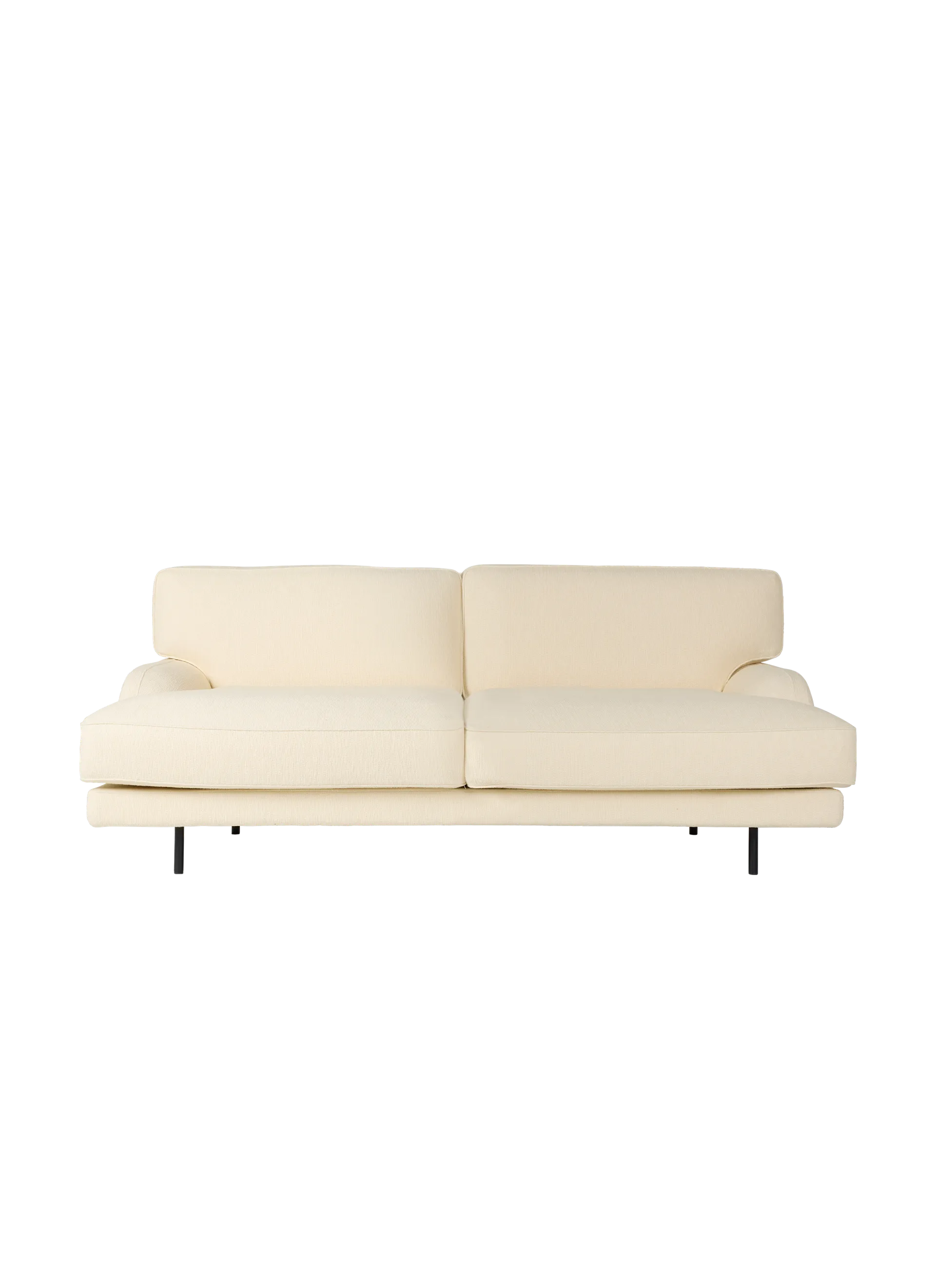 GUBI Flaneur Sofa (Bouclé, GUBI (001, Standard), 2 seater, Black Matt)