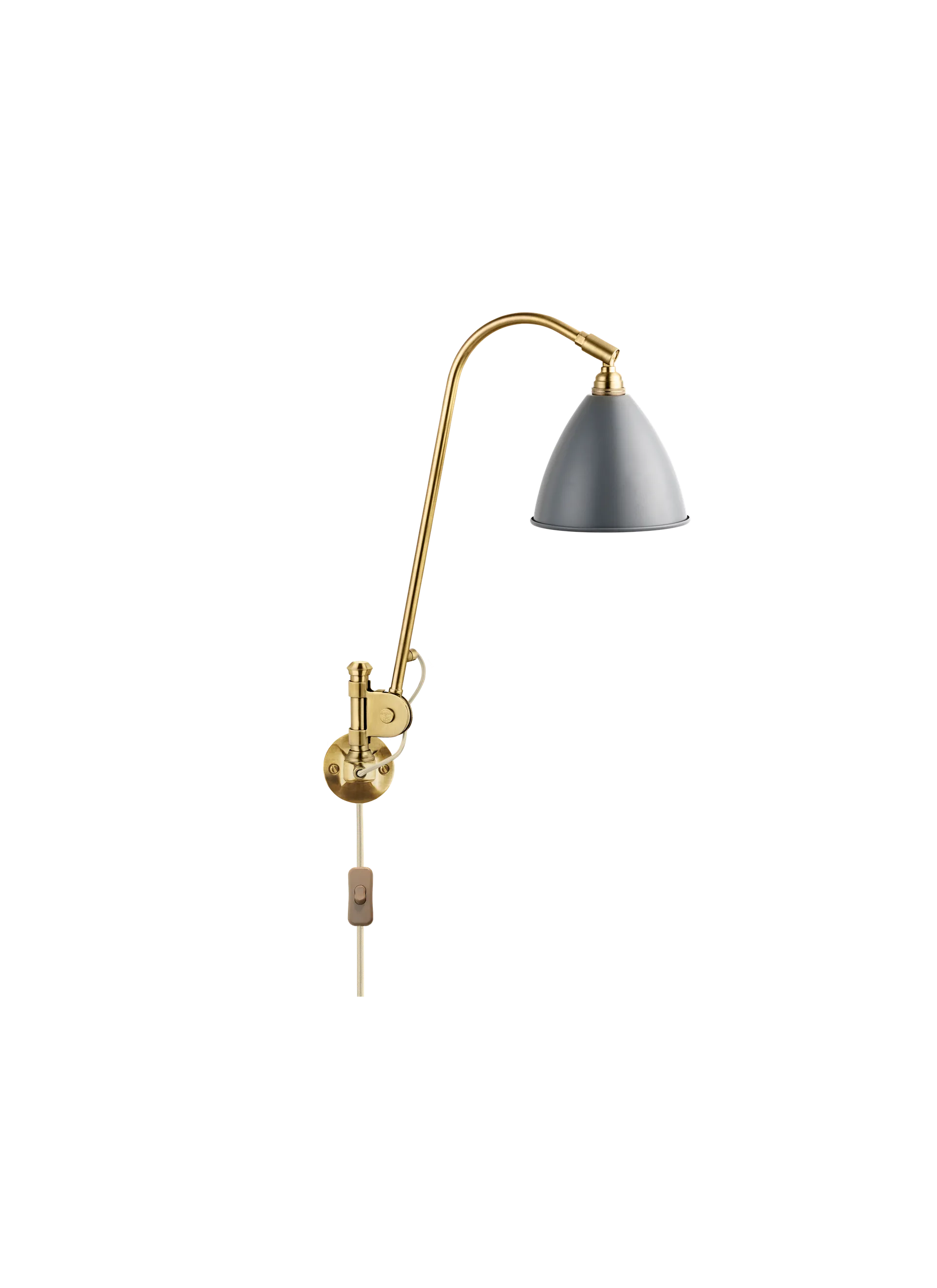 GUBI Bestlite BL6 Wall Lamp (Grey Semi Matt, Brass, UK)
