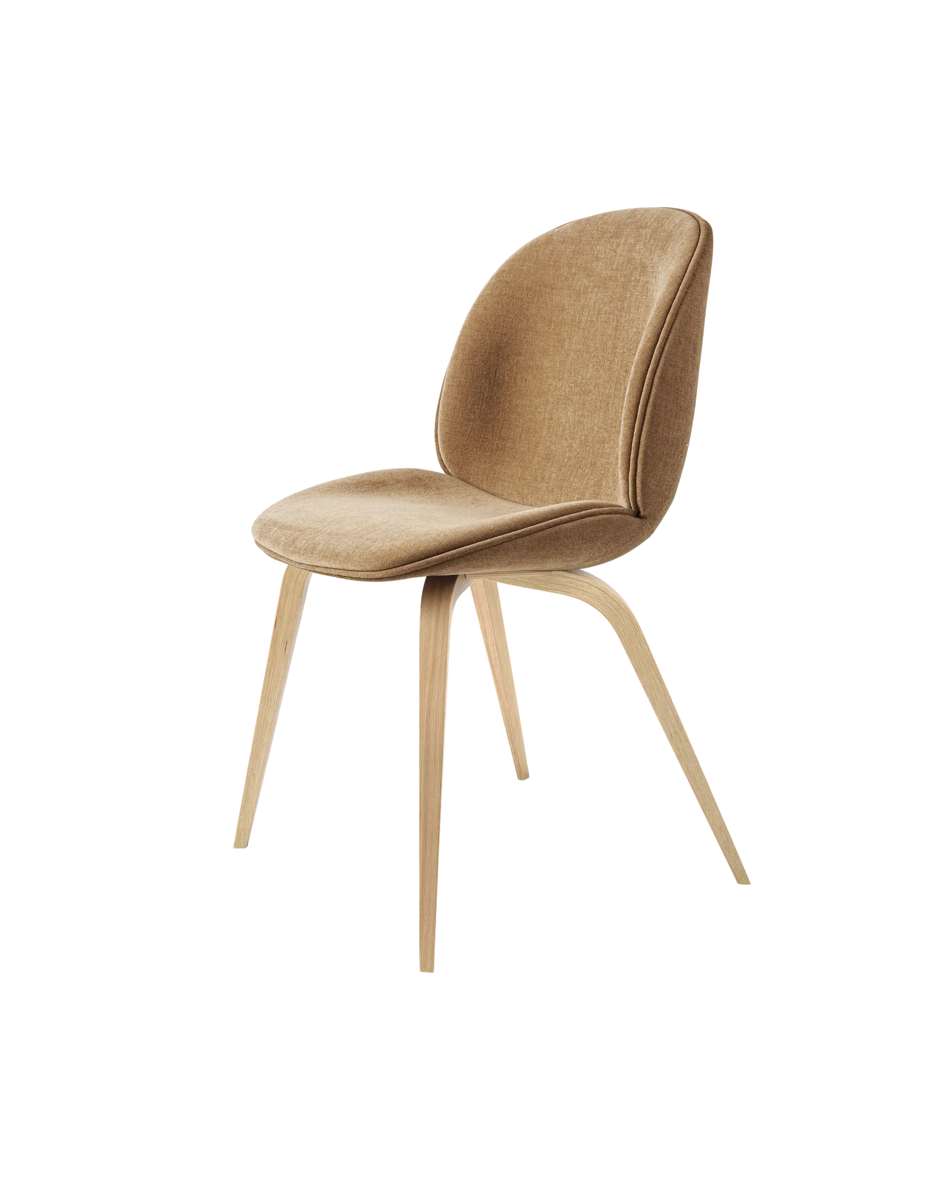 GUBI Beetle Dining Chair, Fully Upholstered (Wood base, Oak Semi Matt, Belsuede Special FR, Dedar (003, Standard))