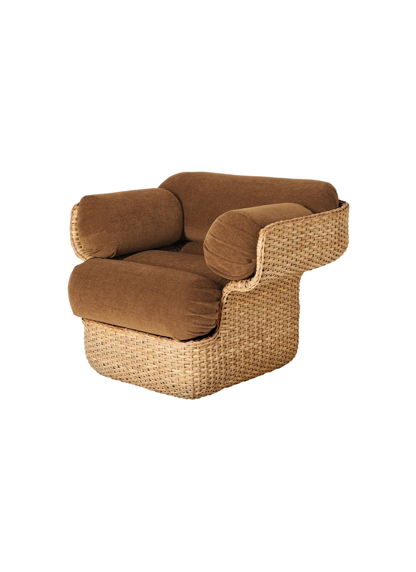 GUBI Basket Lounge Chair (Belsuede Special FR, Dedar (003, Standard), Rattan)