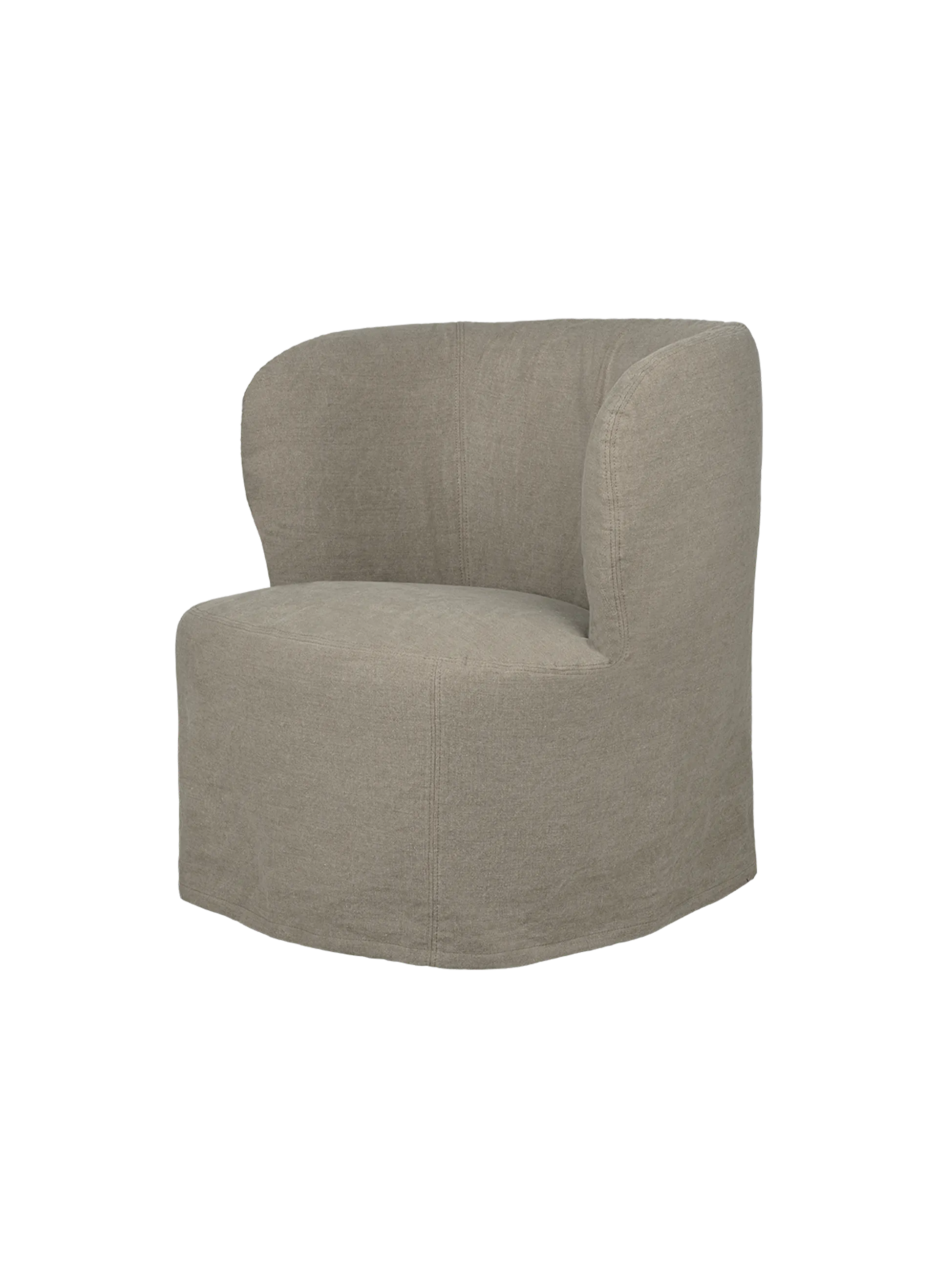 GUBI Stay Lounge Chair with Slipcover (Linen, GUBI (0024, Standard), Small (70x76x70))