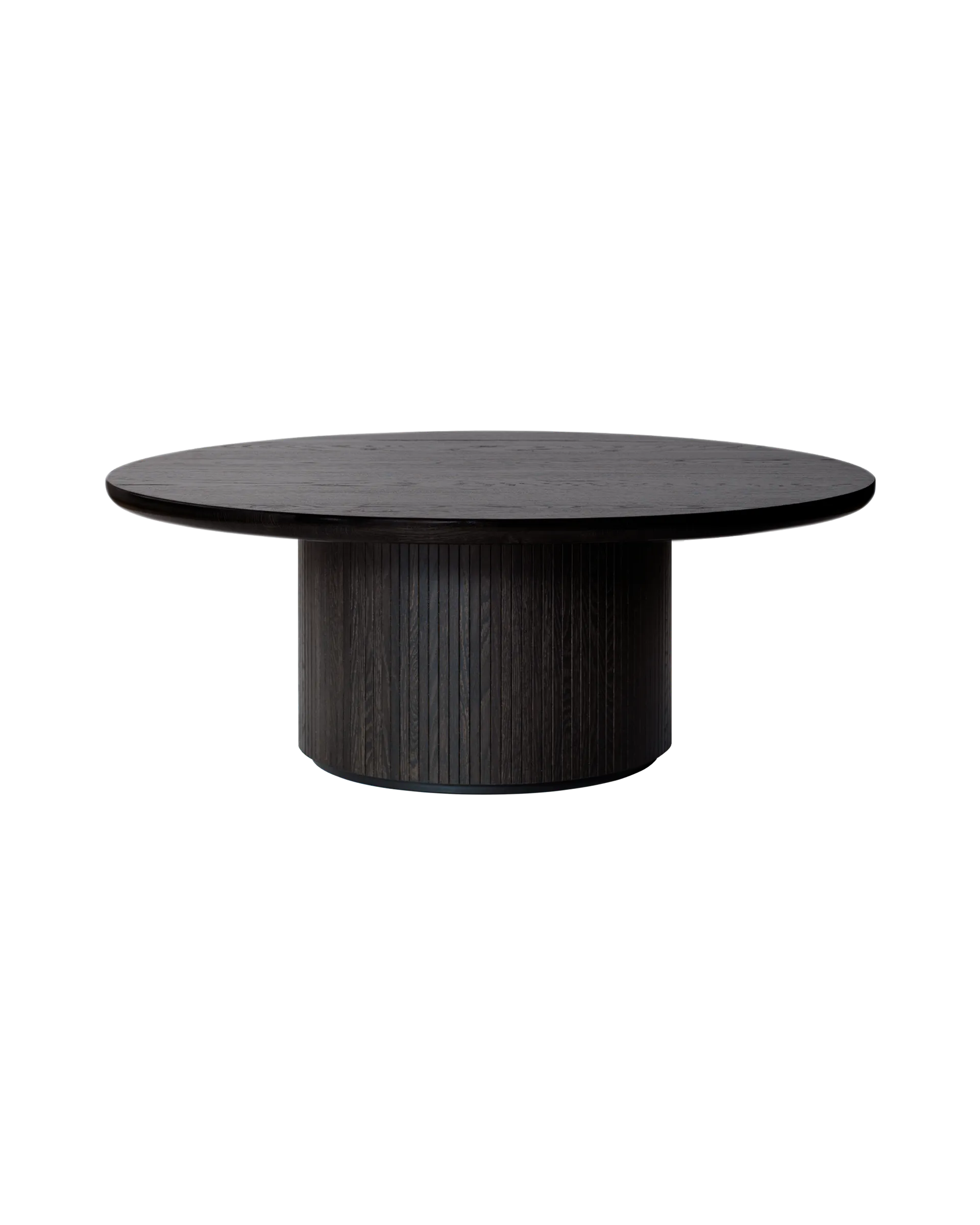 GUBI Moon Coffee Table, Round (Brown/Black Stained Veneer Oak Lacquered, Brown/Black Stained Veneer Oak Lacquered, Ø120 x H45 cm)