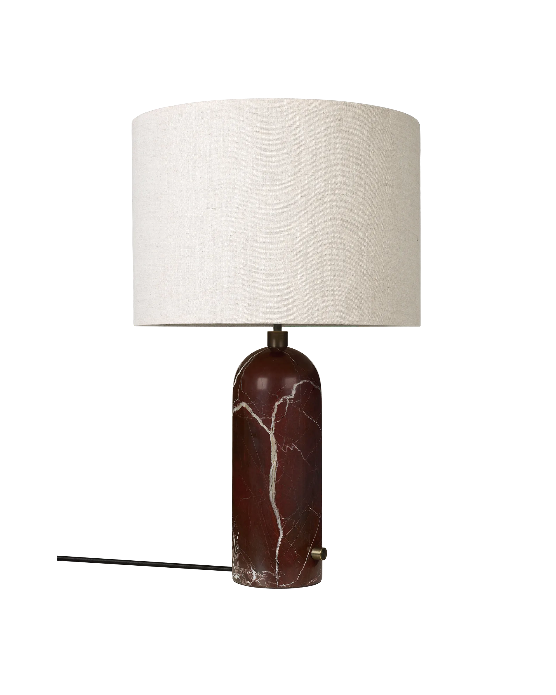 GUBI Gravity Table Lamp (Maroon Marble, Canvas shade, 65 cm, UK)