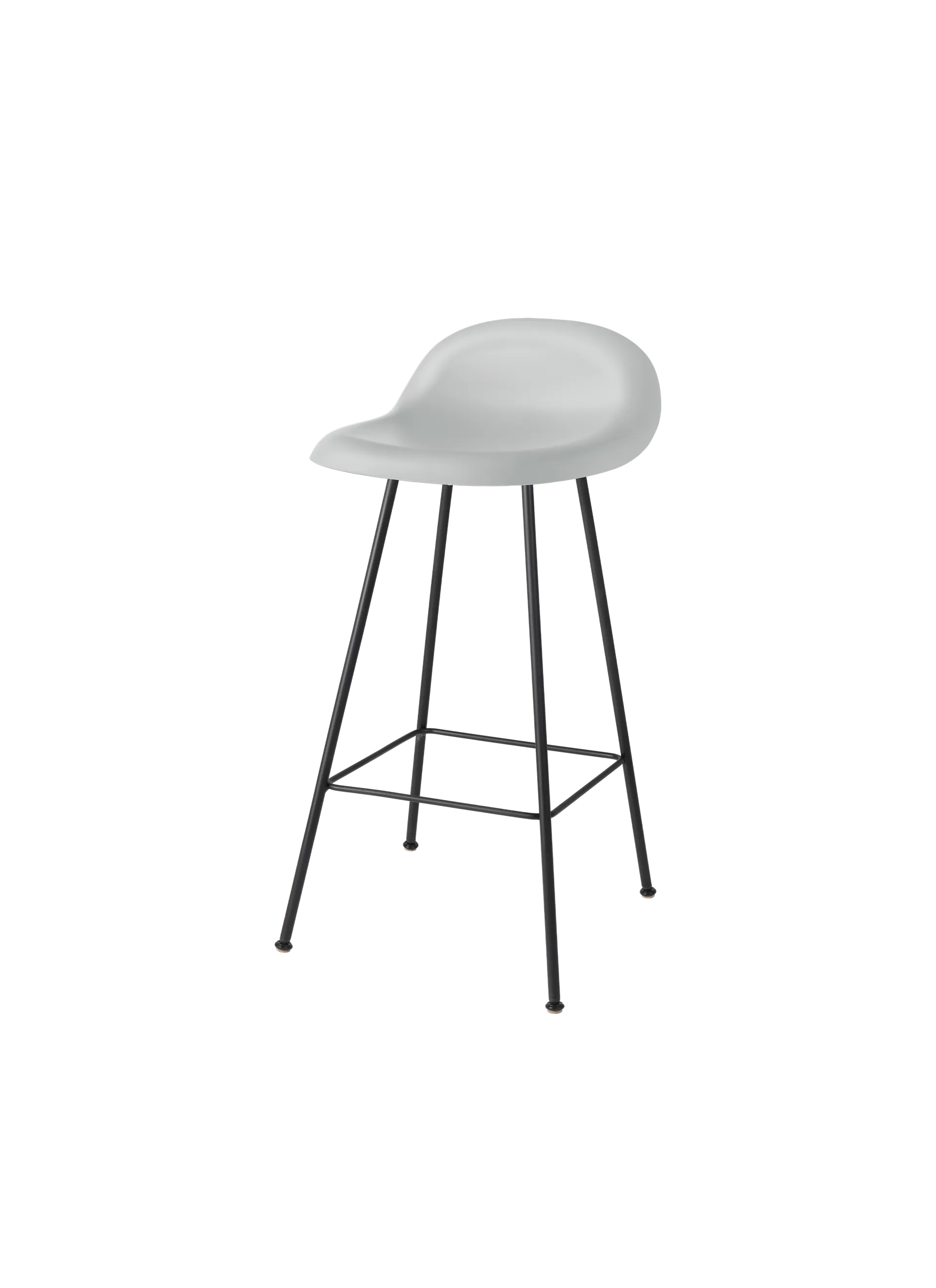 GUBI GUBI 3D Counter Stool, Un-Upholstered (Lunar Gray, Center base, Black Matt)