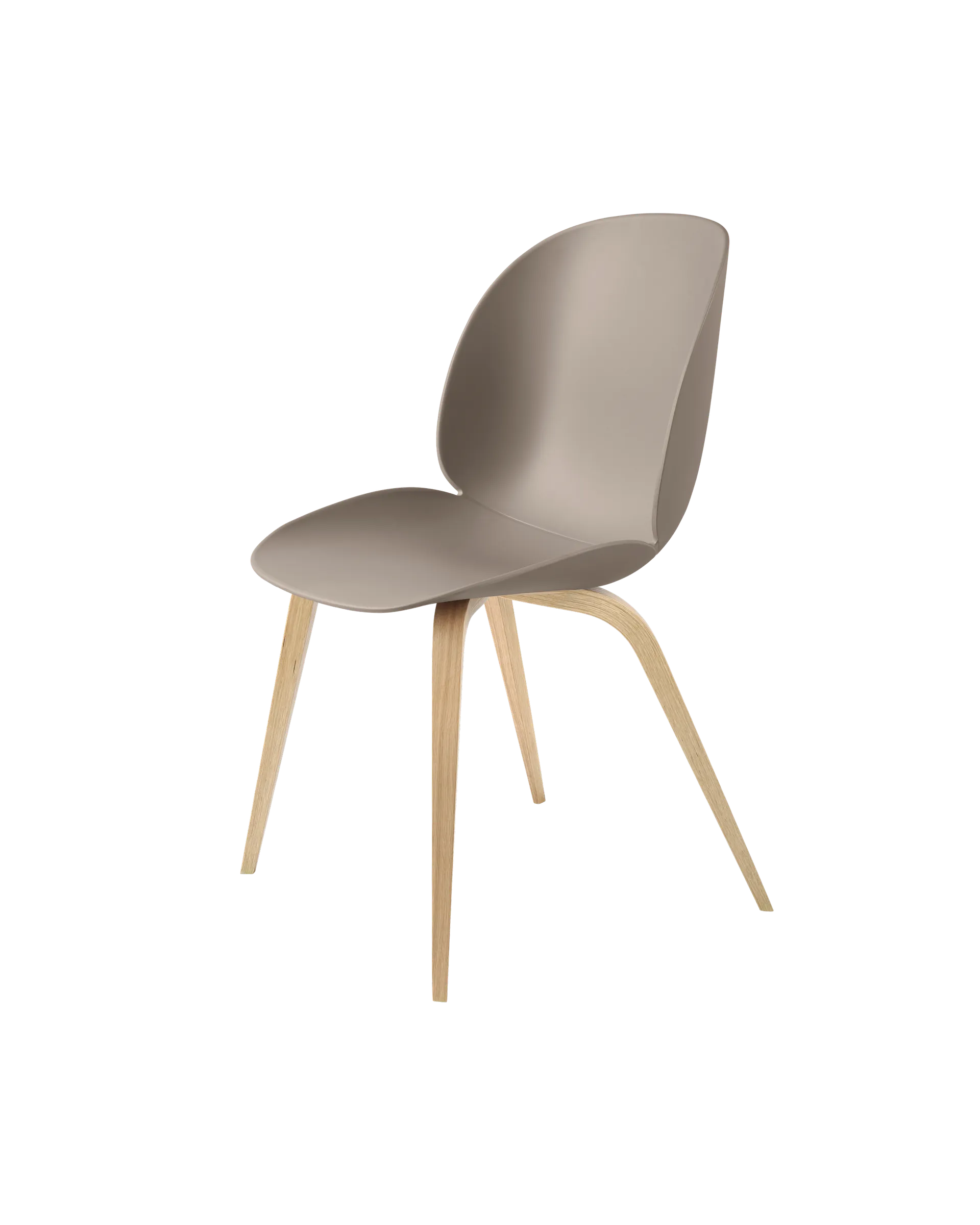 GUBI Beetle Dining Chair, Un-Upholstered (Wood base, New Beige, Oak Semi Matt Lacquered)