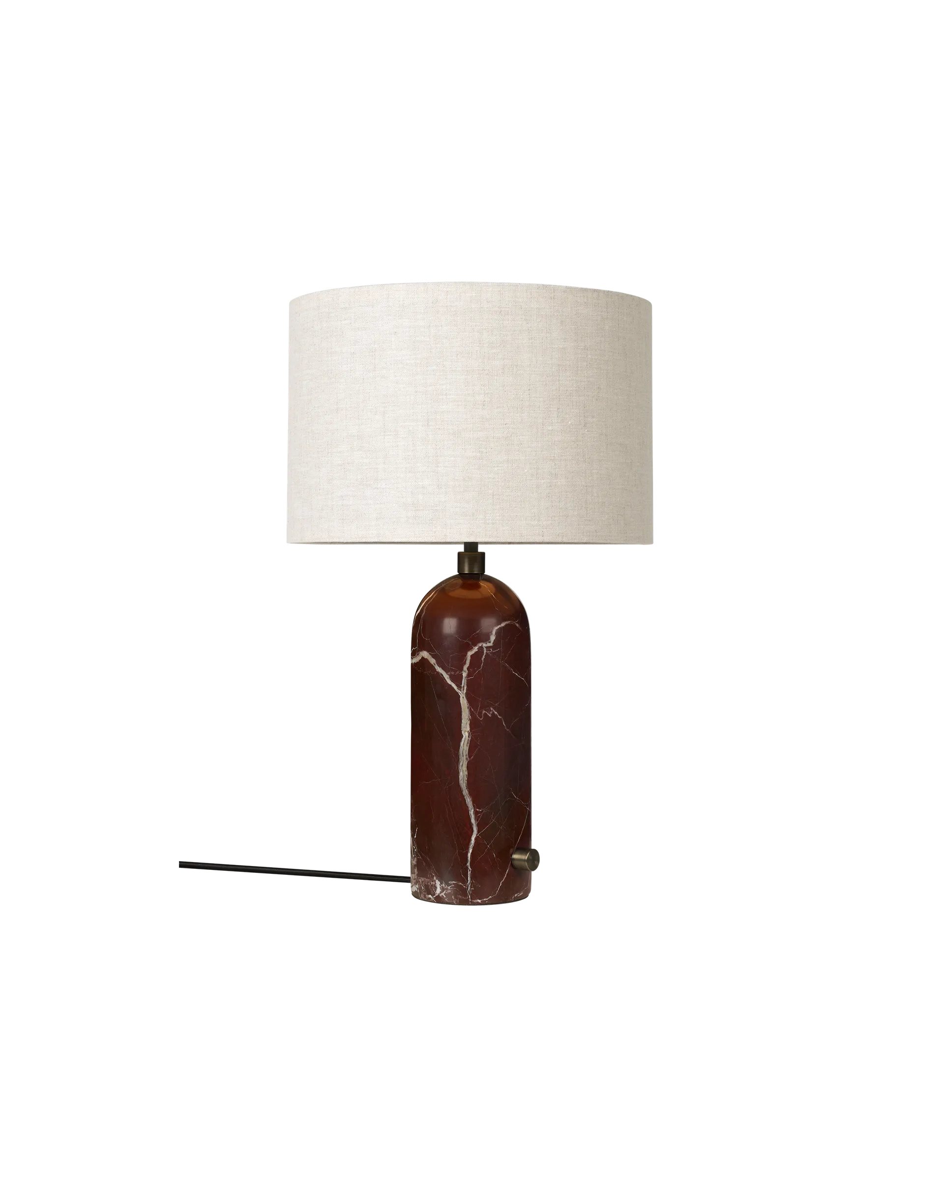 GUBI Gravity Table Lamp (Maroon Marble, Canvas shade, 49 cm, UK)