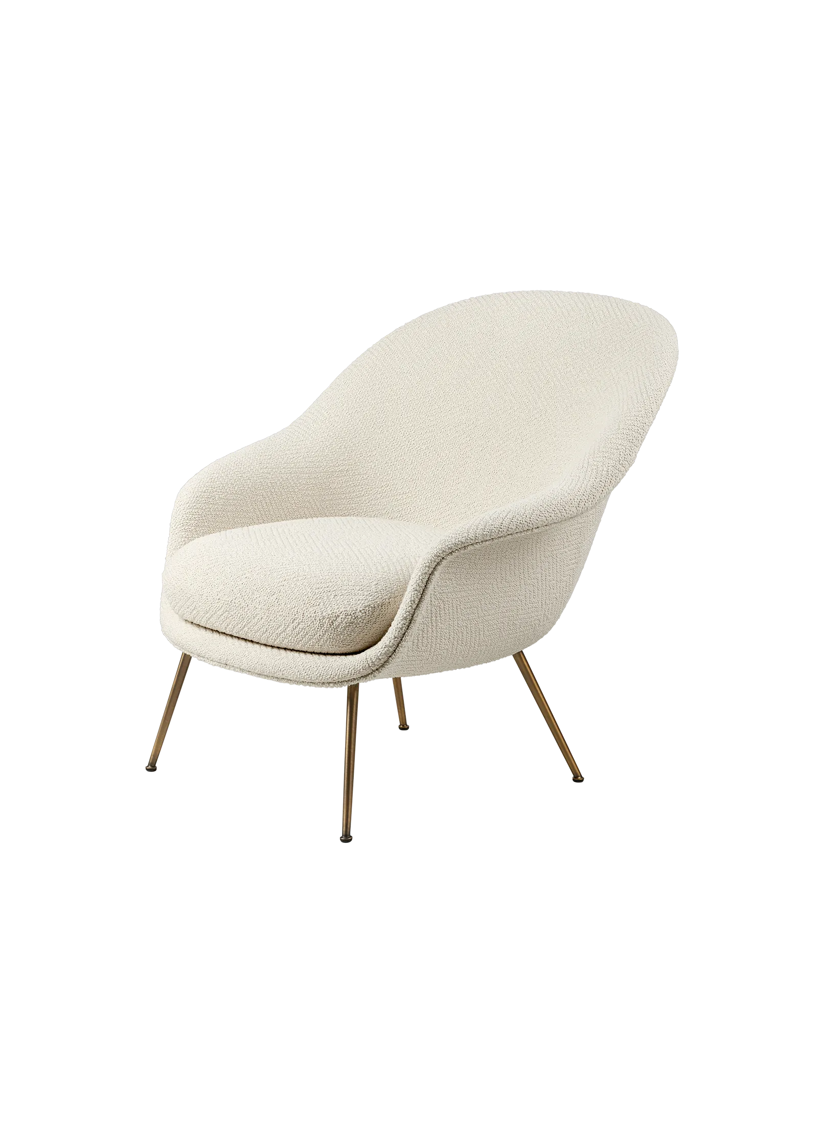 GUBI Bat Lounge Chair, Fully Upholstered (Dora Boucle, Enzo Degli Angiuoni (0001, Standard))