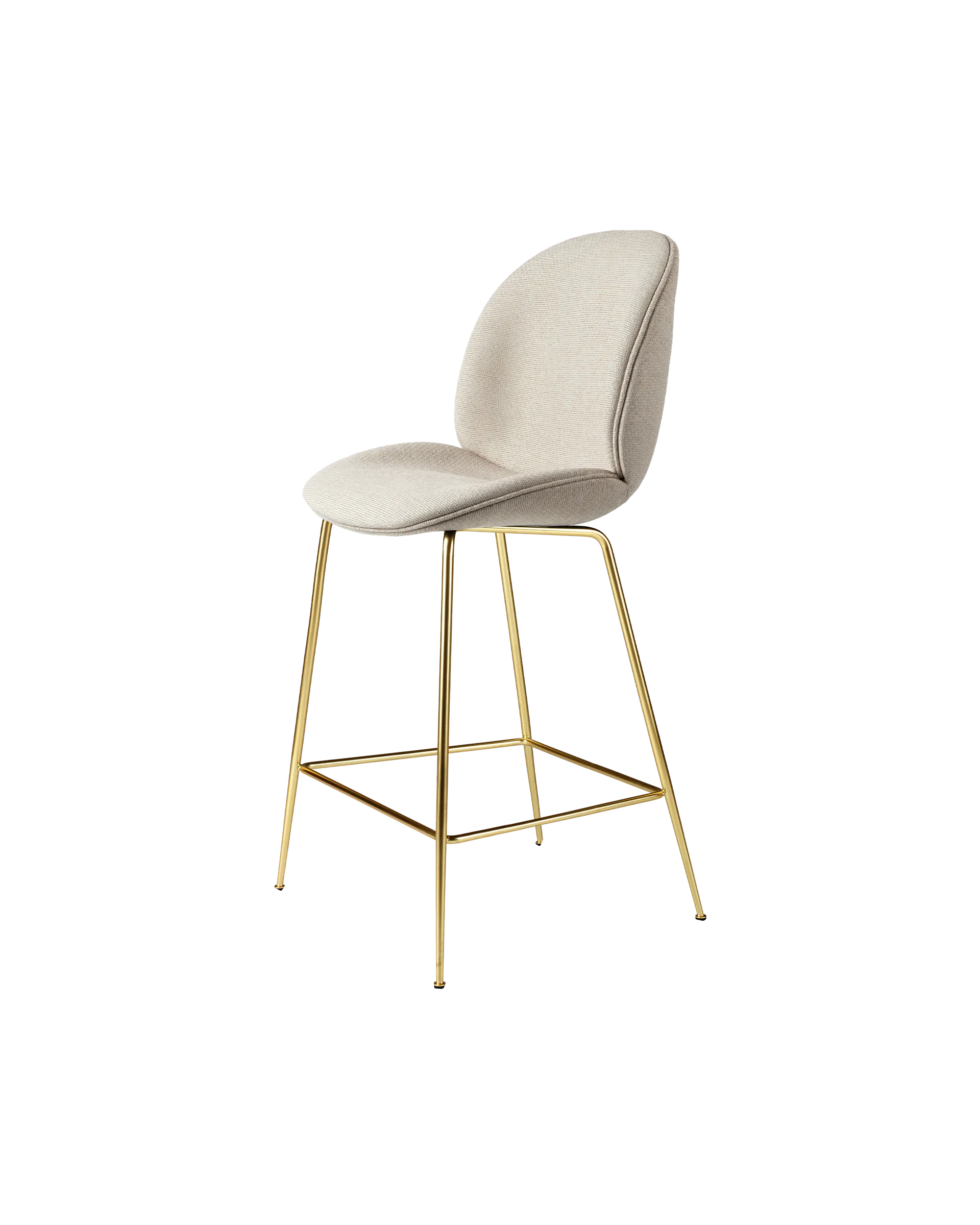 GUBI Beetle Counter Chair, Fully Upholstered (Tempt, Gabriel (61168, Standard), Conic base, Black Semi Matt)