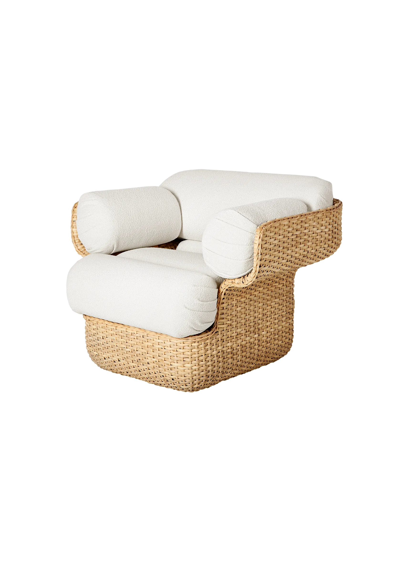 GUBI Basket Lounge Chair (Lorkey, Limonta (40, Standard), Rattan)