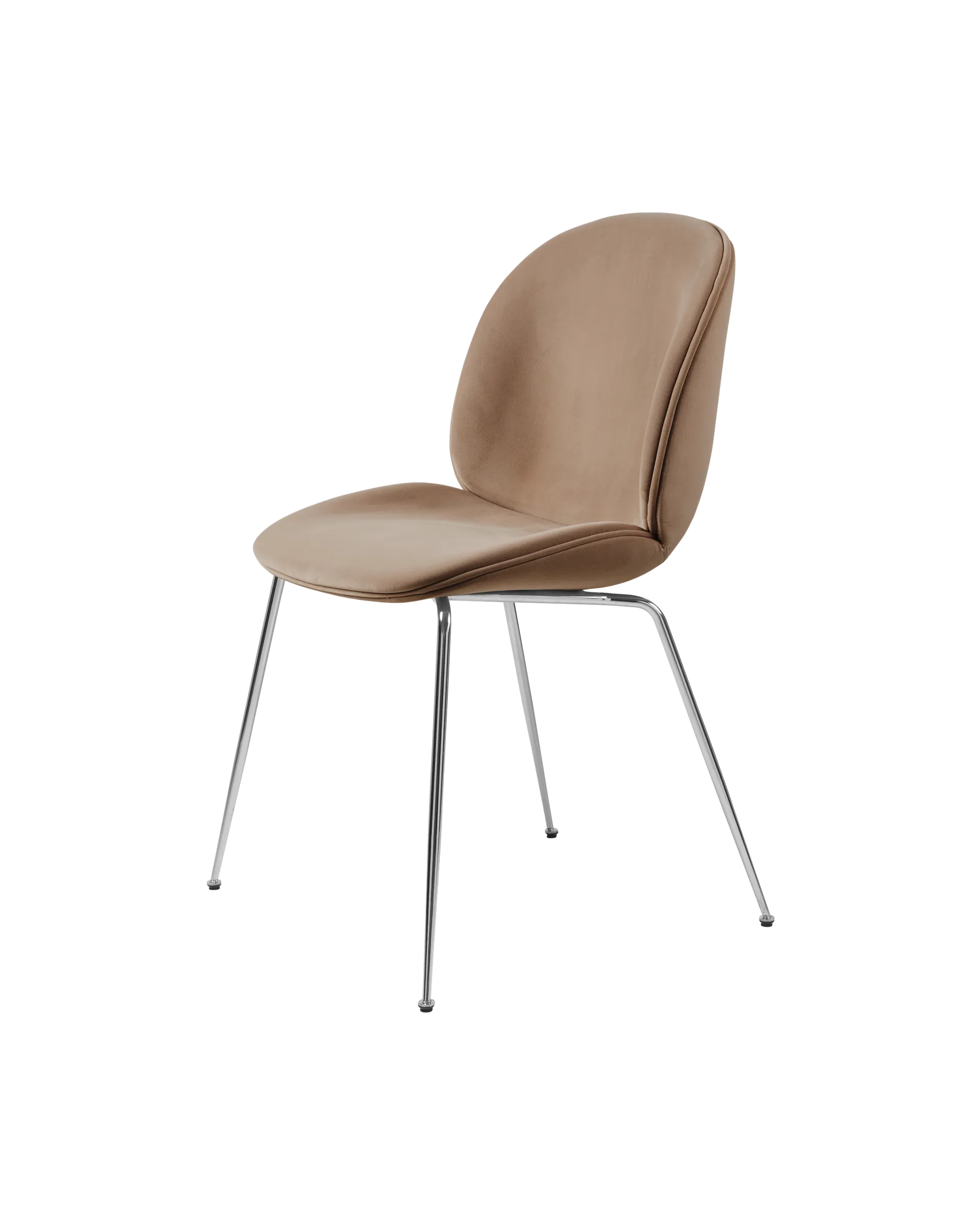 GUBI Beetle Dining Chair, Fully Upholstered (Sunday, Dedar (034, Standard), Conic base, Chrome)