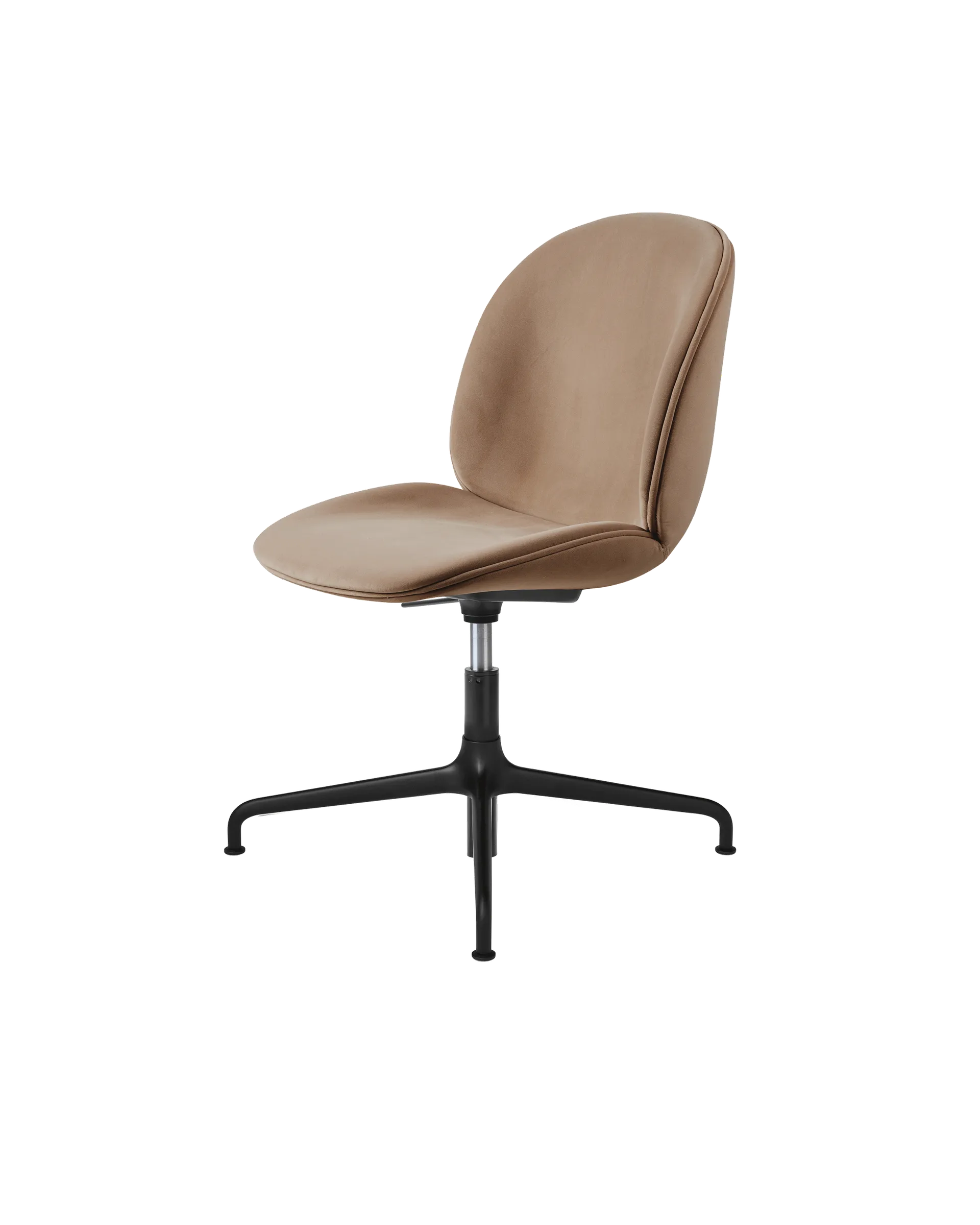 GUBI Beetle Meeting Chair, Fully Upholstered (Sunday, Dedar (034, Standard), Height adjustable 4-star base, Black Matt)