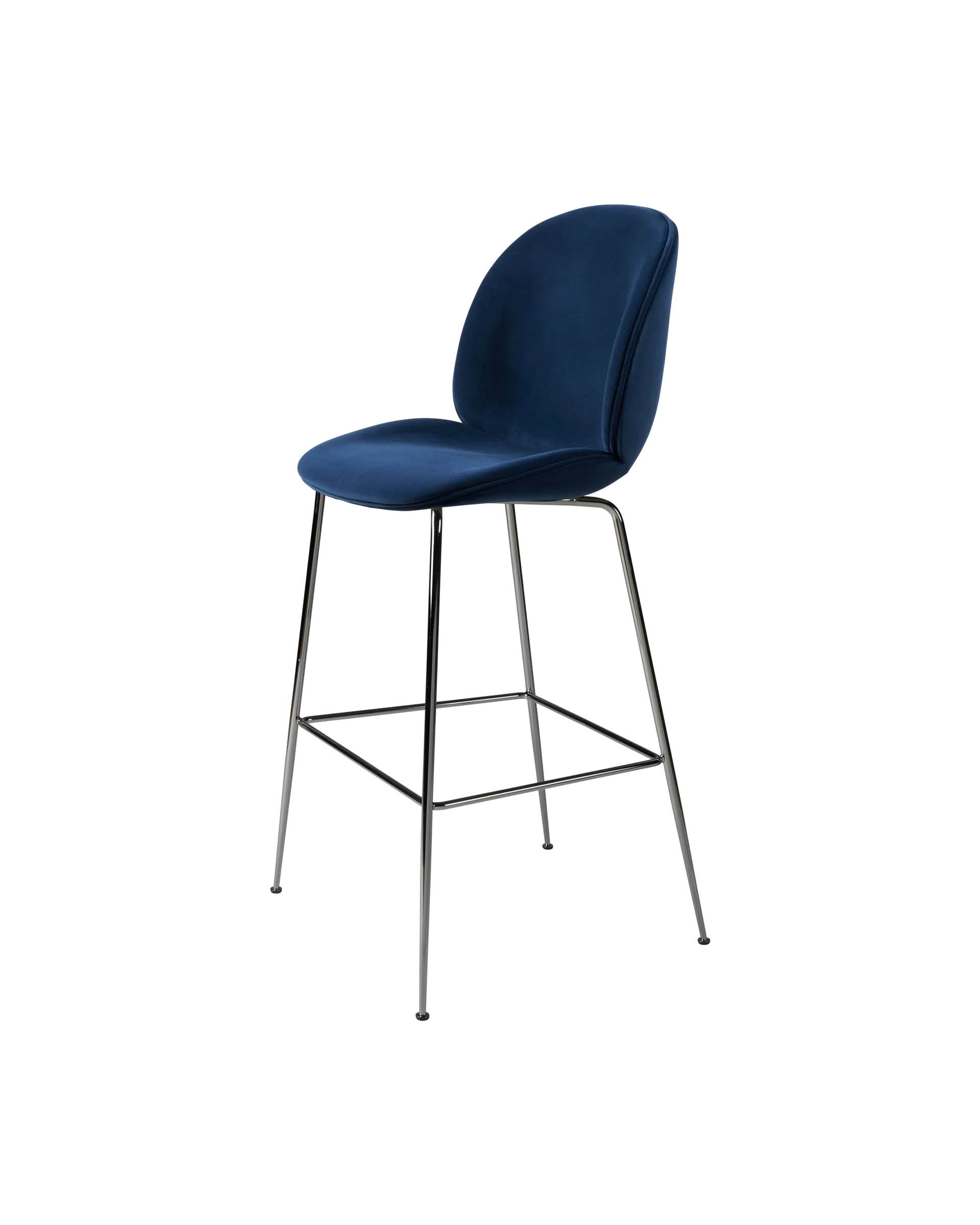 GUBI Beetle Bar Chair, Fully Upholstered (Sunday, Dedar (003, Standard), Conic base, Black Chrome)