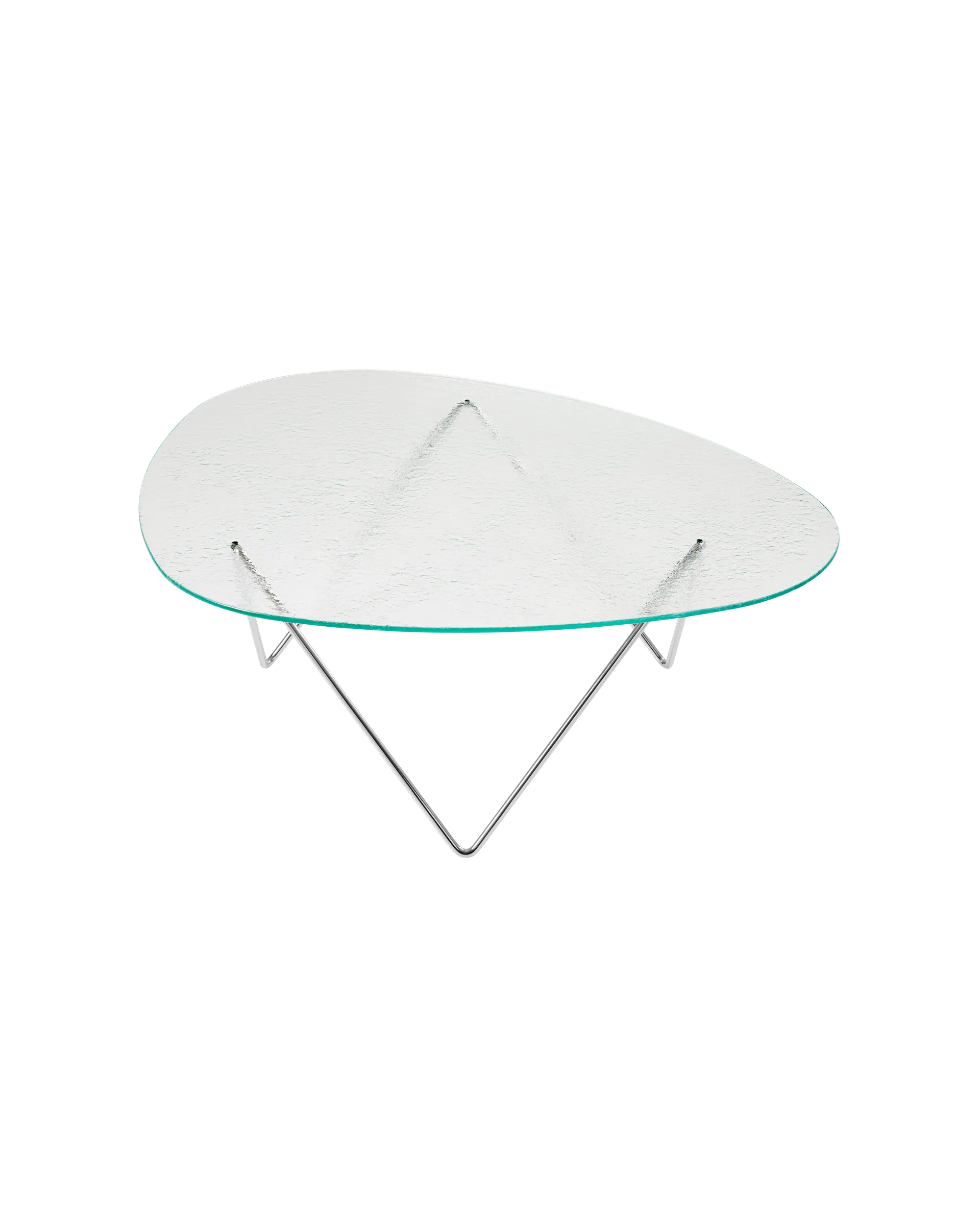 GUBI Pedrera Coffee Table (Chrome, Transparent Structured Glass)