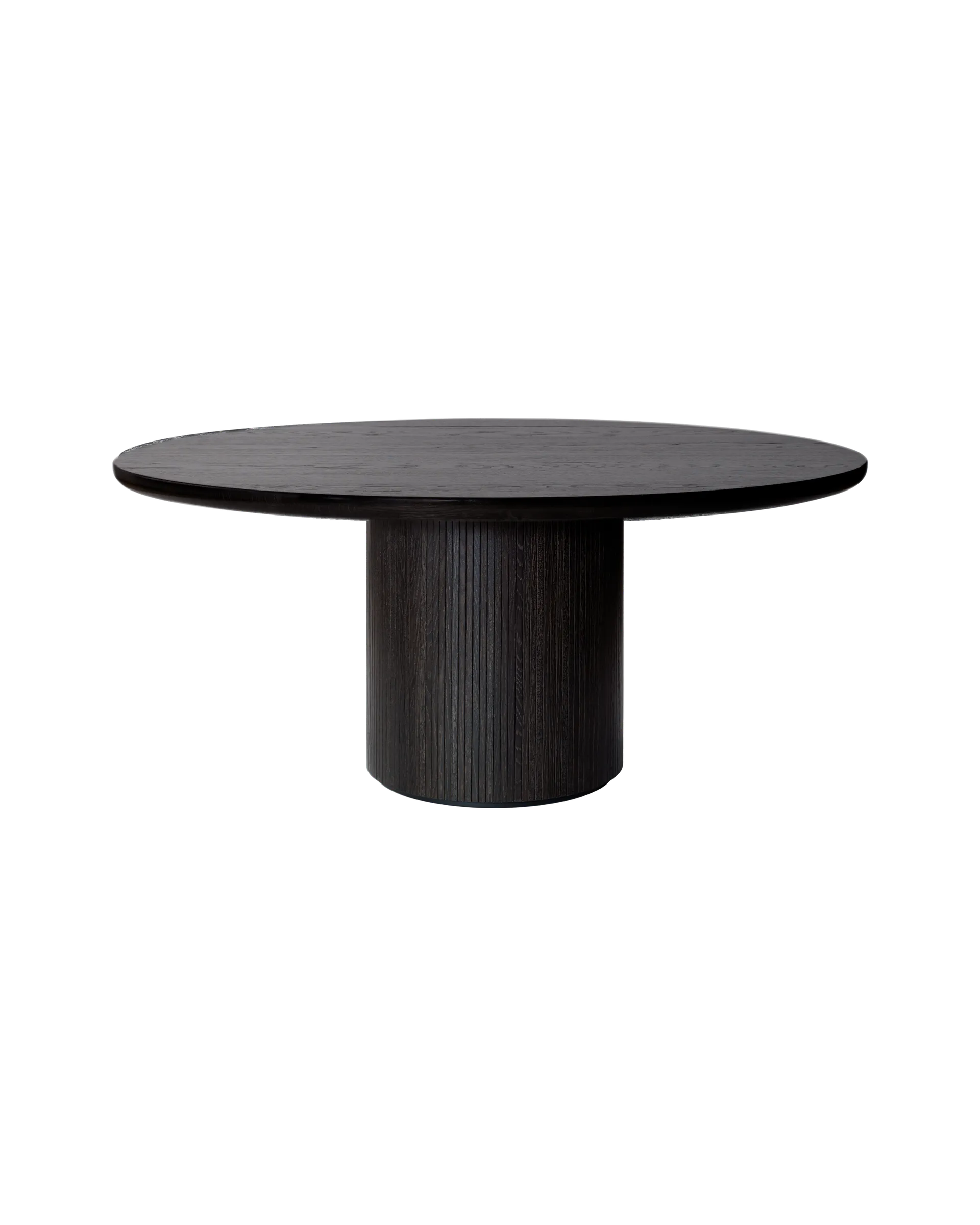GUBI Moon Dining Table, Round (Brown/Black Stained Veneer Oak Lacquered, Brown/Black Stained Veneer Oak Lacquered, Ø150 cm)