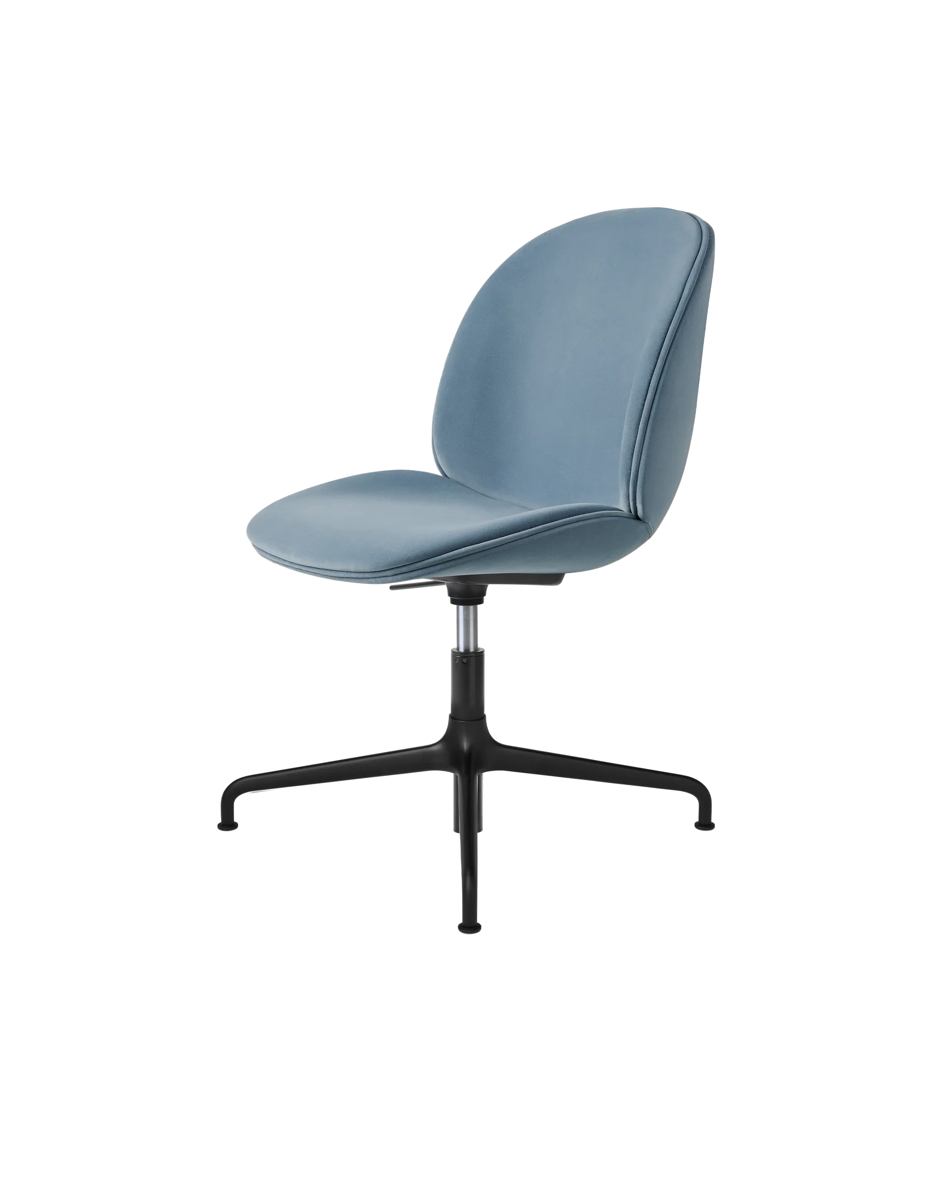 GUBI Beetle Meeting Chair, Fully Upholstered (Sunday, Dedar (002, Standard), Height adjustable 4-star base, Black Matt)
