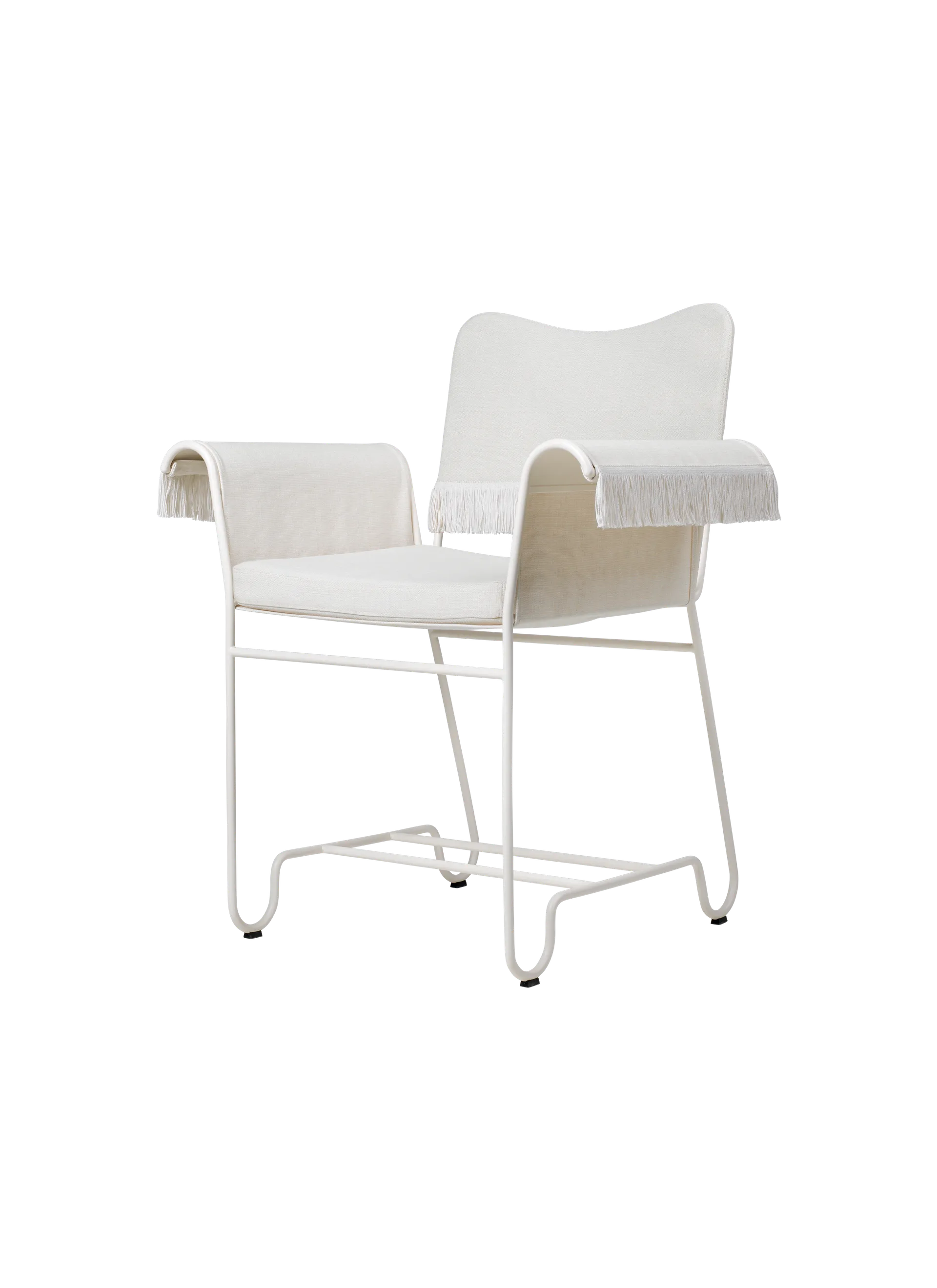 GUBI Tropique Dining Chair (Leslie, Limonta (CAL 117 compliant) (06), Classic White Semi Matt, With)