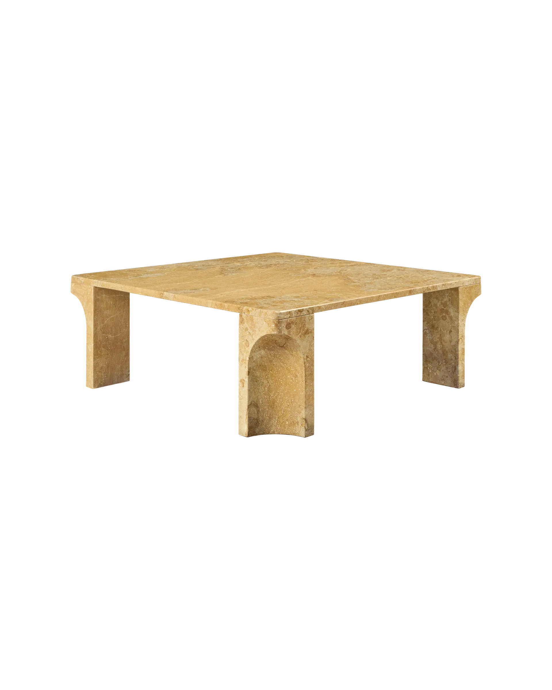 GUBI Doric Coffee Tables (Honey Amber Marble, Honey Amber Marble, 80 x 80 cm)