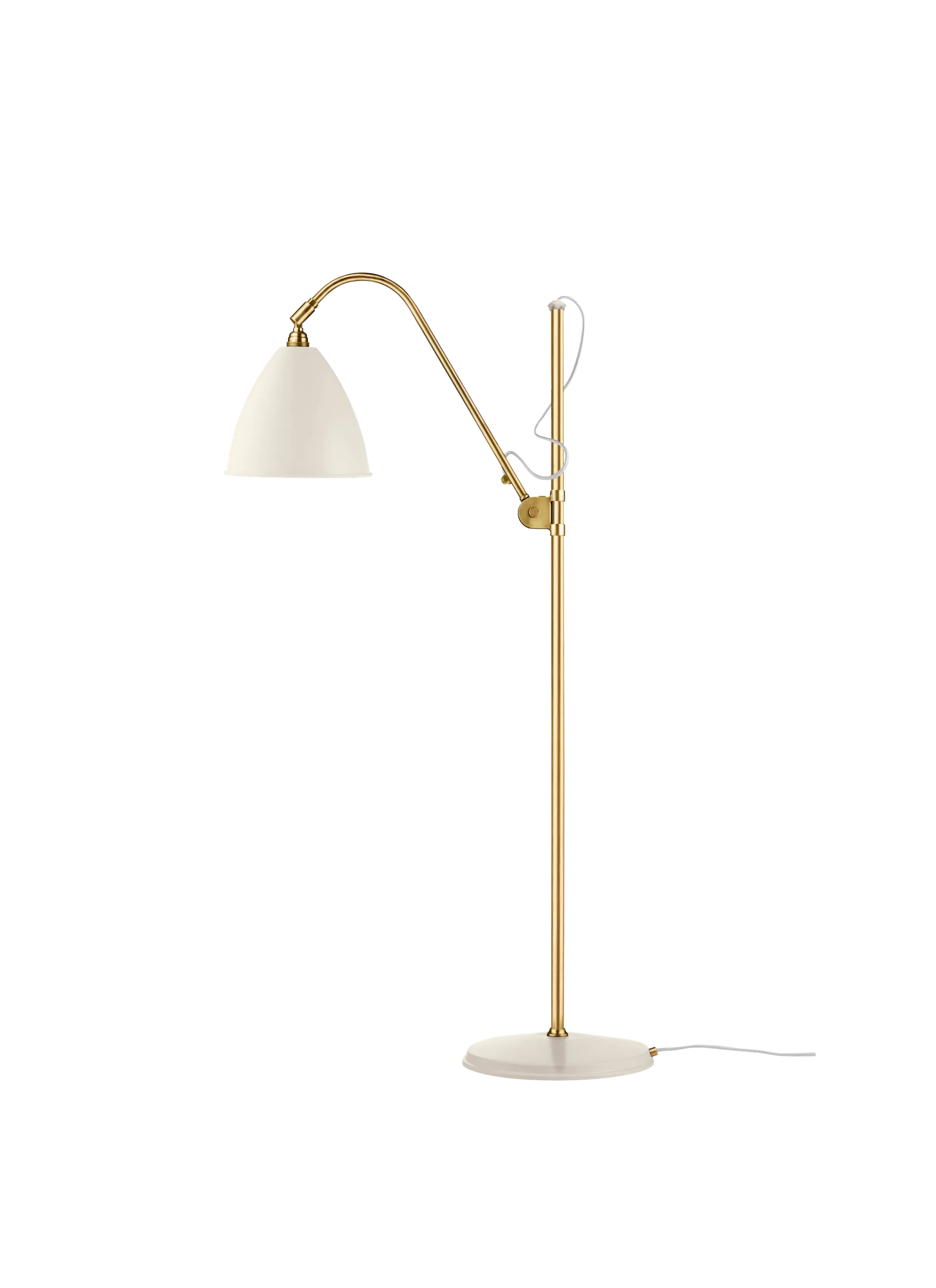 GUBI Bestlite BL3 Floor Lamp (White Semi Matt, Brass, Ø21 x 18 cm, EU)