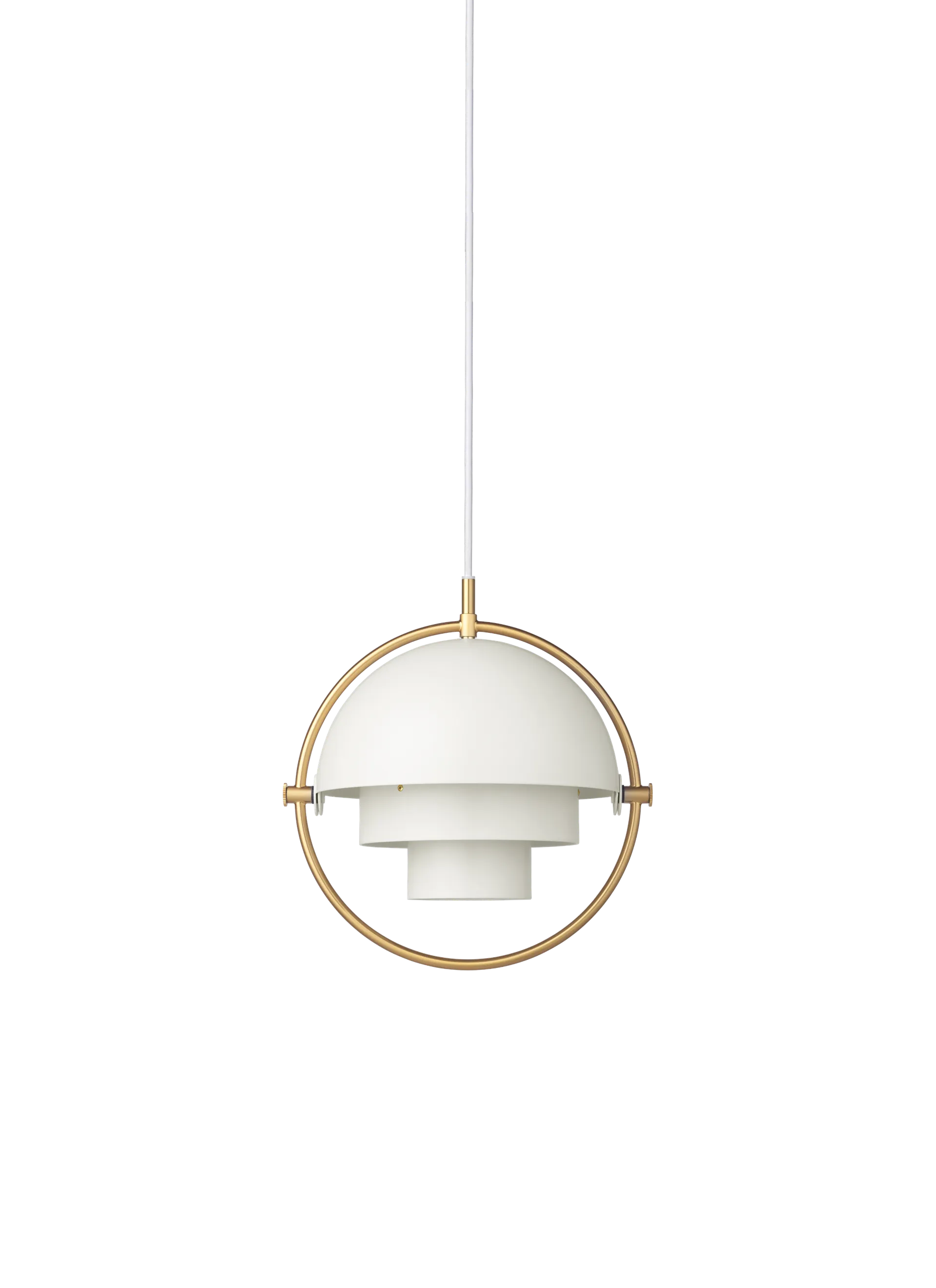 GUBI Multi-Lite Pendant (Brass, White Semi Matt, Ø22,5 x 11 cm, EU)