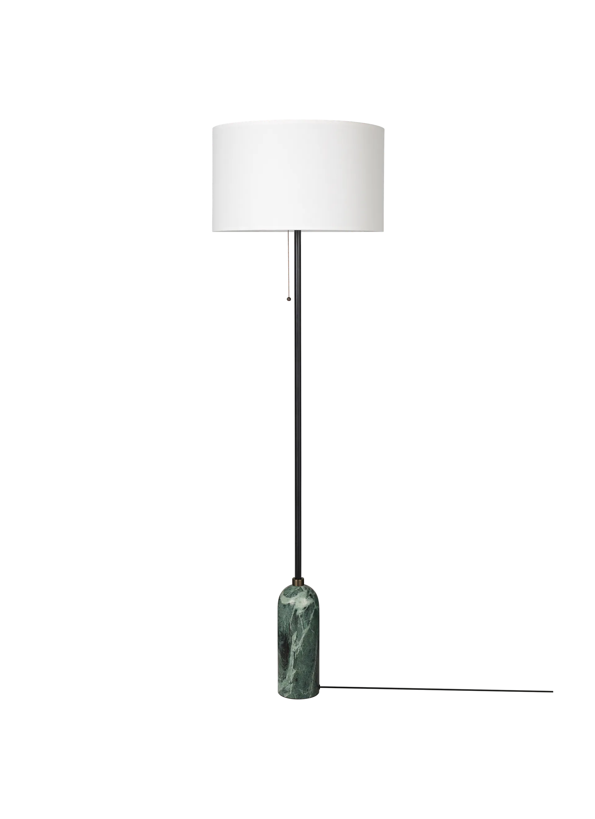 GUBI Gravity Floor Lamp (Emerald Marble, White shade, EU)