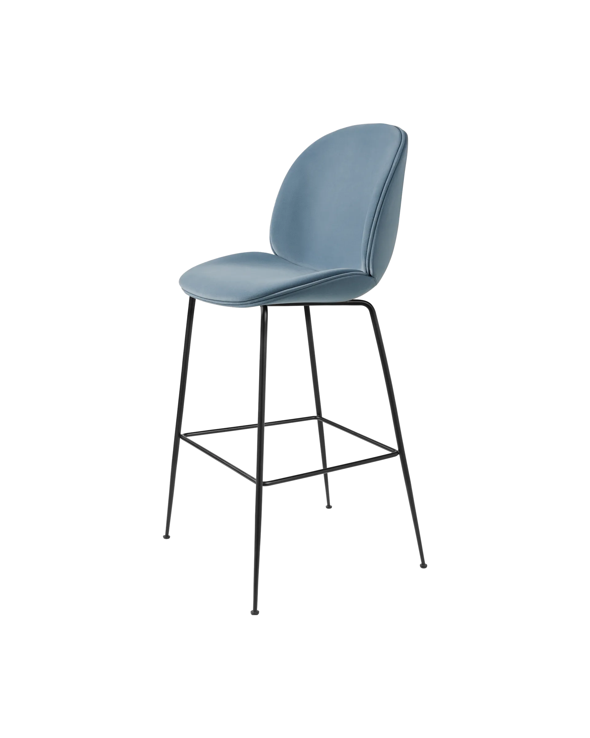 GUBI Beetle Bar Chair, Fully Upholstered (Sunday, Dedar (002, Standard), Conic base, Black Matt)
