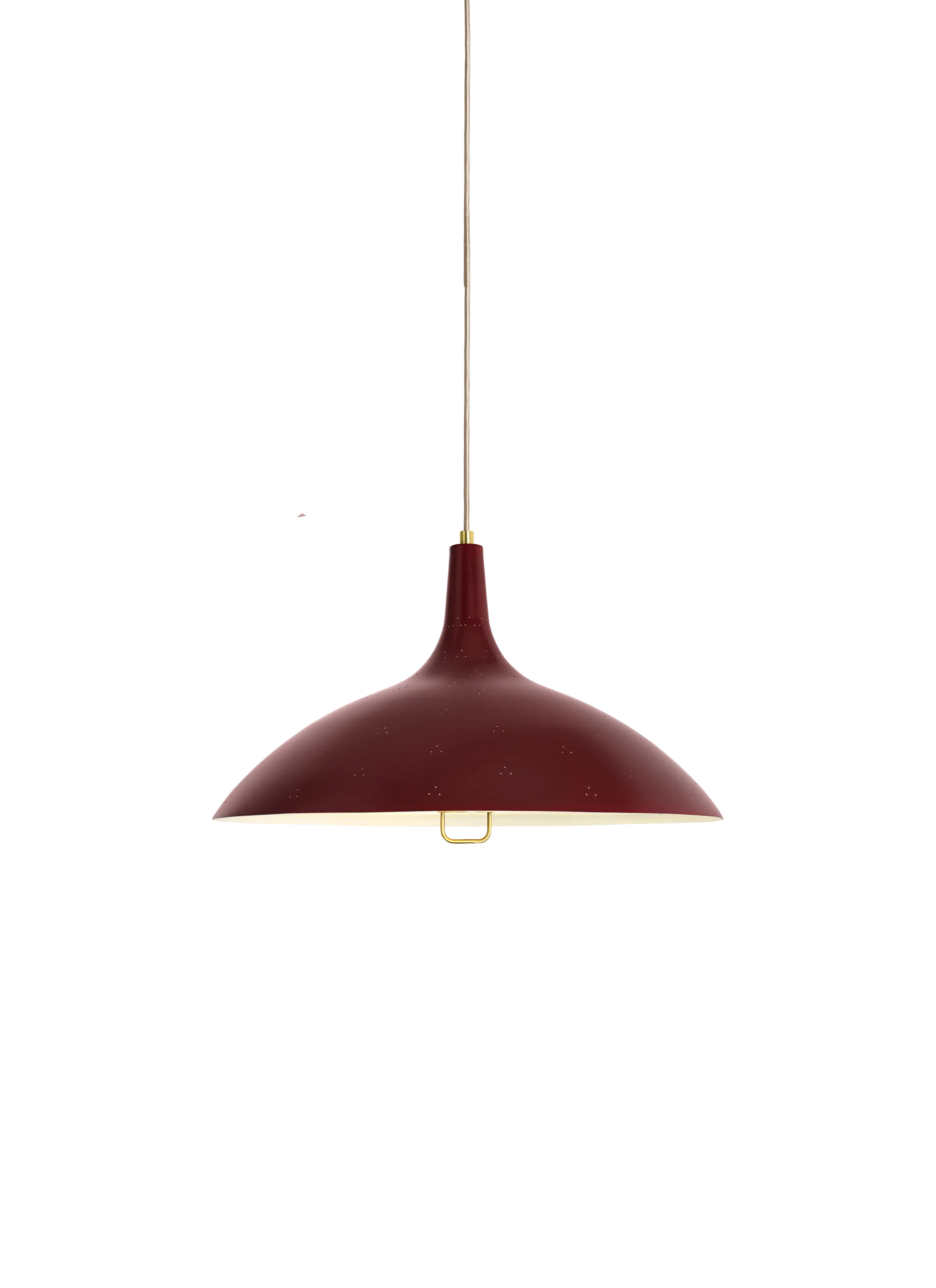 GUBI 1965 Pendant (Chianti Red Semi Matt, Brass, No, EU)