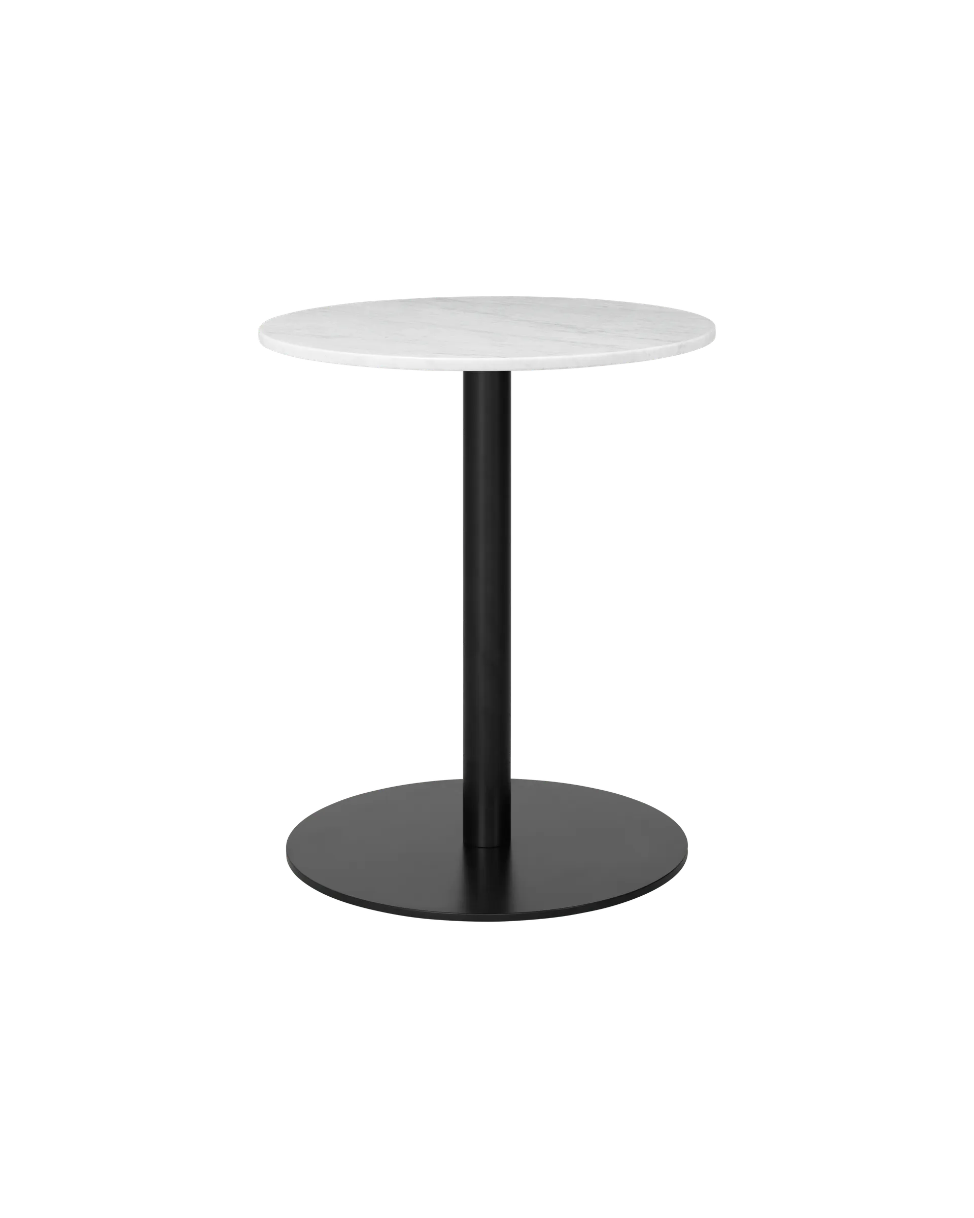 GUBI GUBI 1.0 Dining Table, Round (Black base, White Carrara Marble, Ø60 cm)