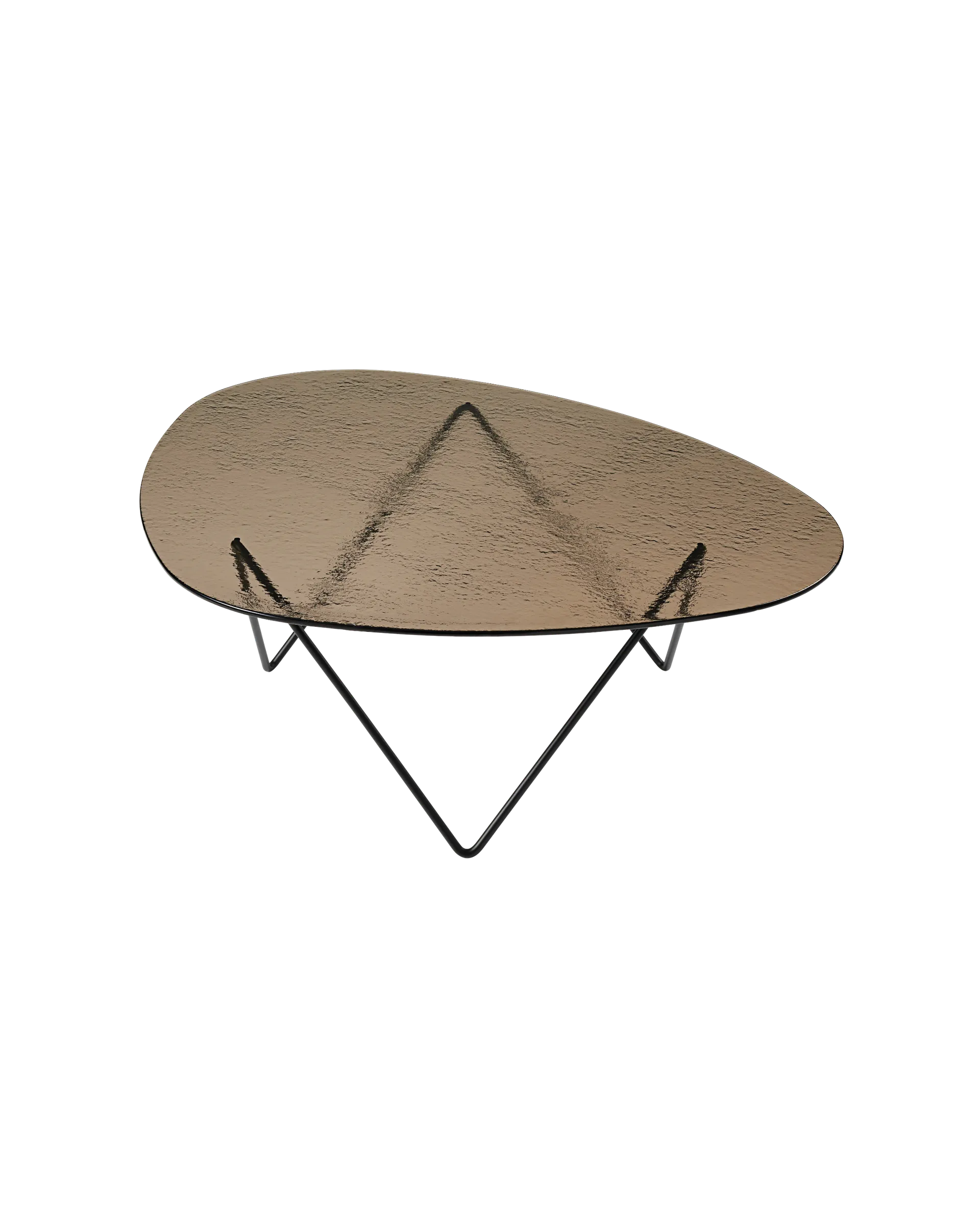 GUBI Pedrera Coffee Table (Black Semi Matt, Bronze Structured Glass)