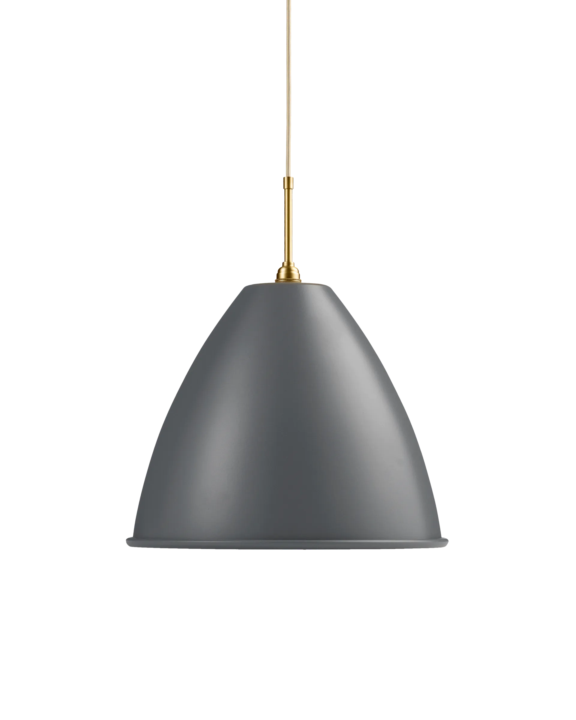 GUBI Bestlite BL9 Pendant (Grey Semi Matt, Brass, Ø40 x 33 cm, EU)