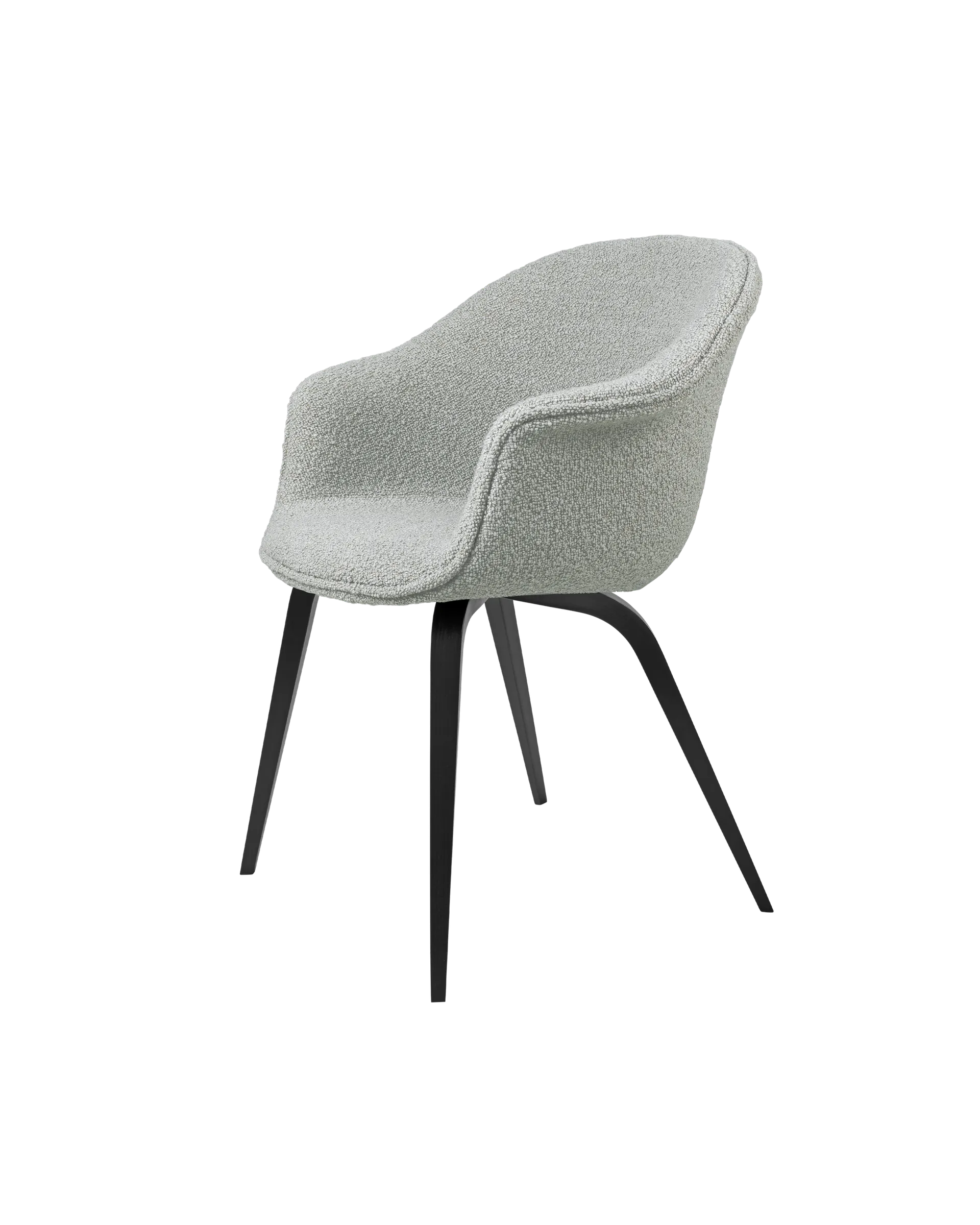 GUBI Bat Dining Chair, Fully Upholstered (Karakorum, Dedar (004, Standard), Wood base, Black Stained Beech)