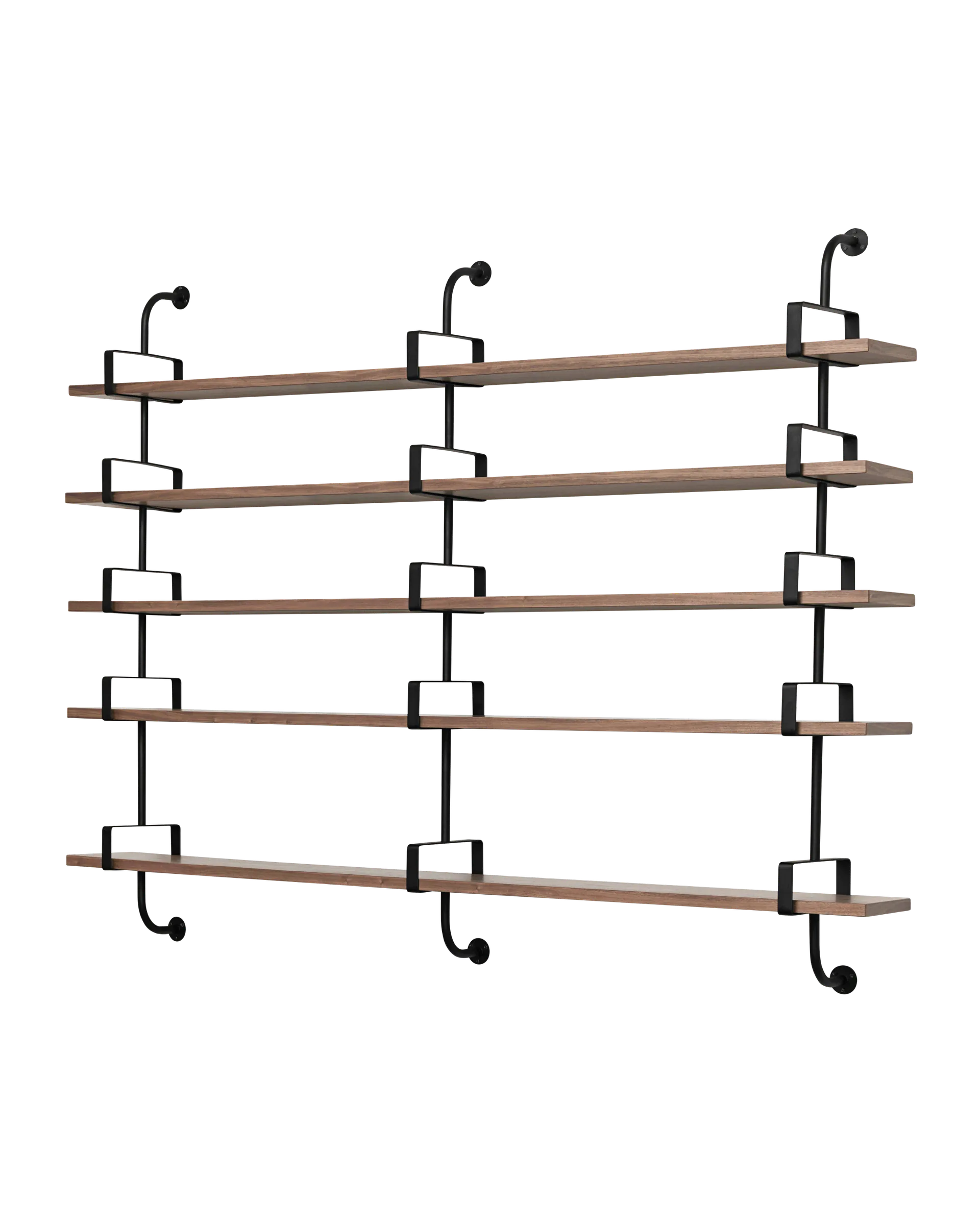 GUBI Démon Shelf (American Walnut Semi Matt Lacquered, Large, 5 Shelves)