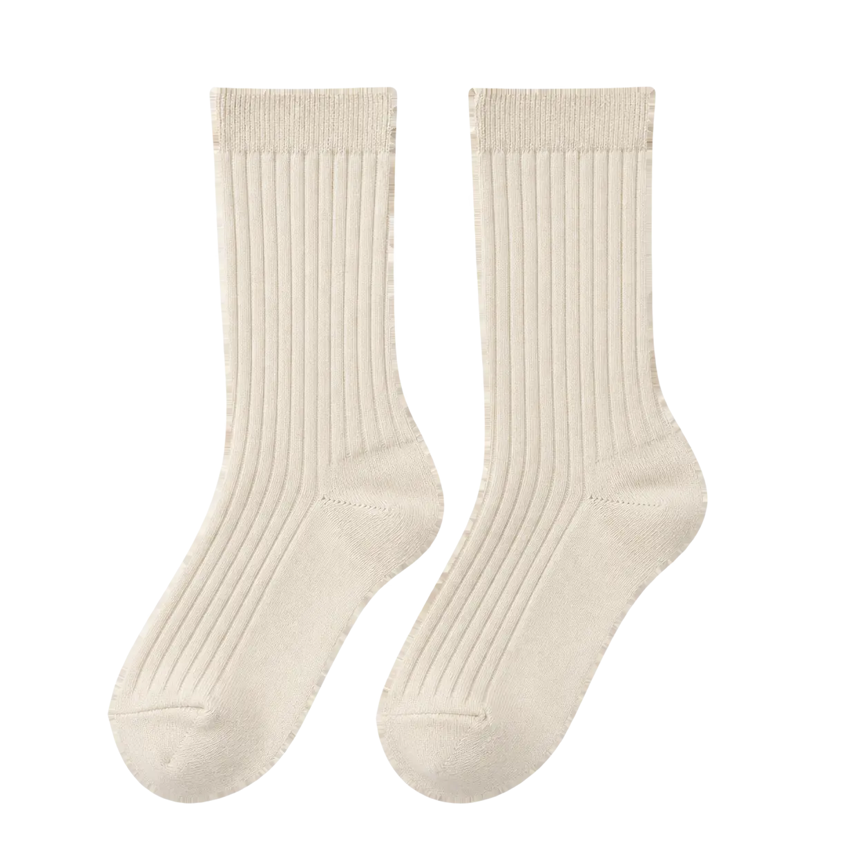 Ribbed Cotton Crew Socks