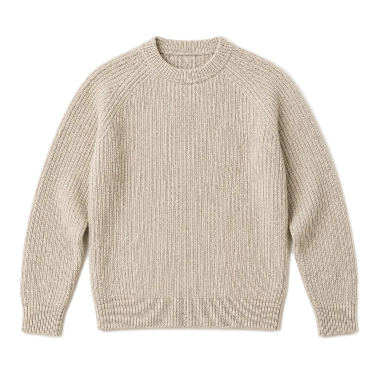 Rib Knit Sweater — Beige