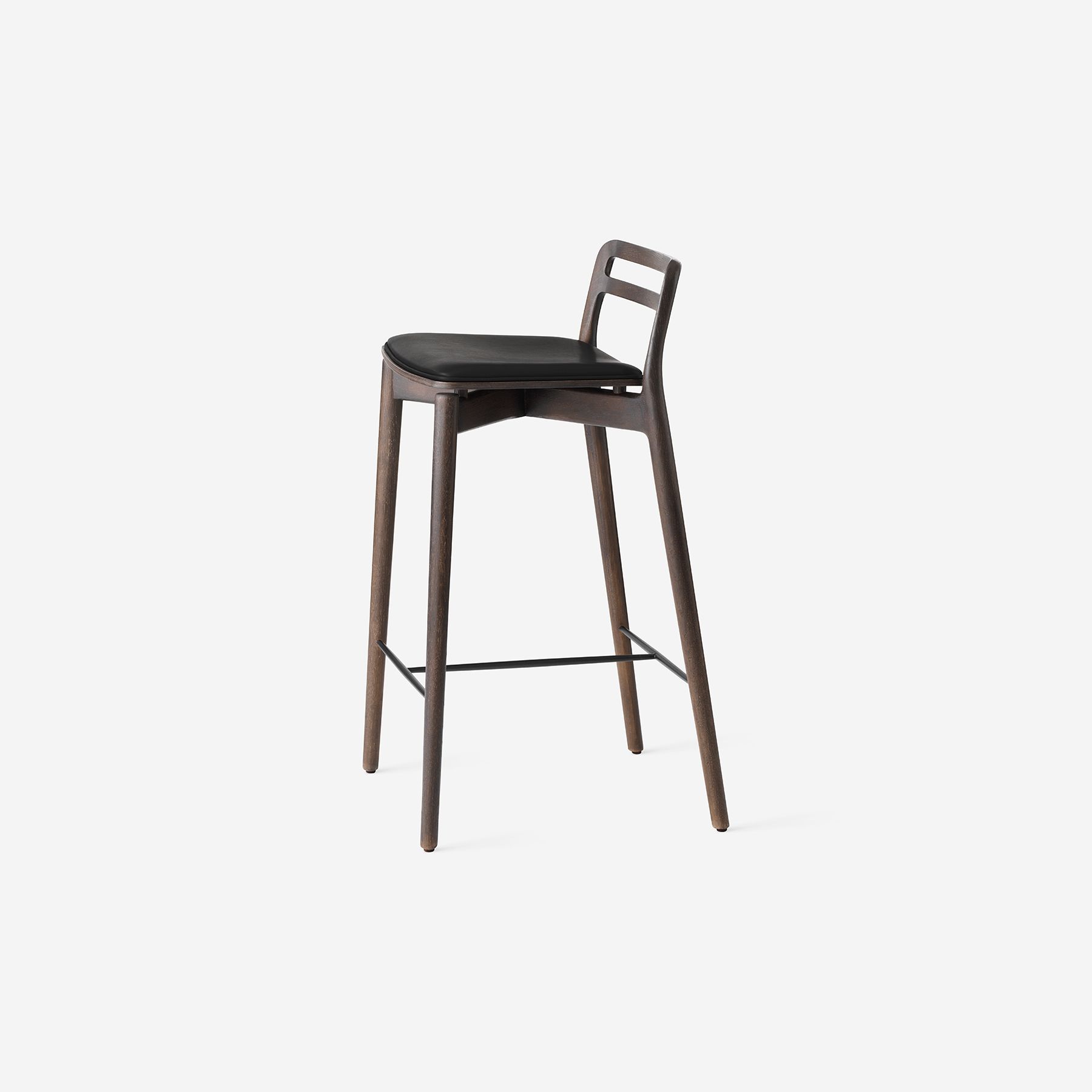 Vipp Cabin Counter Stool - vipp484 - Dark oak w/black leather