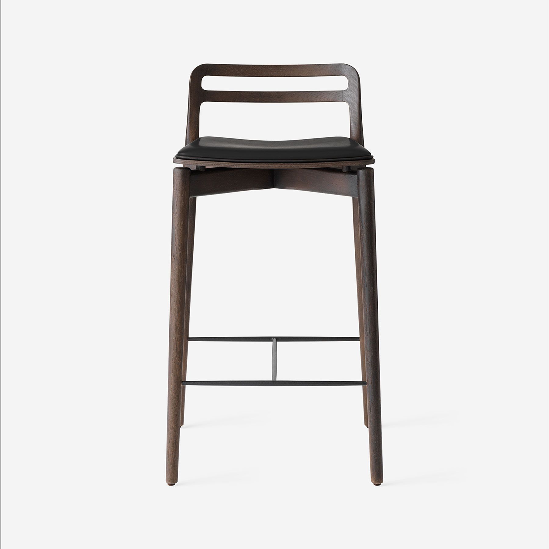 Vipp Cabin Counter Stool - vipp484 - Dark oak w/black leather