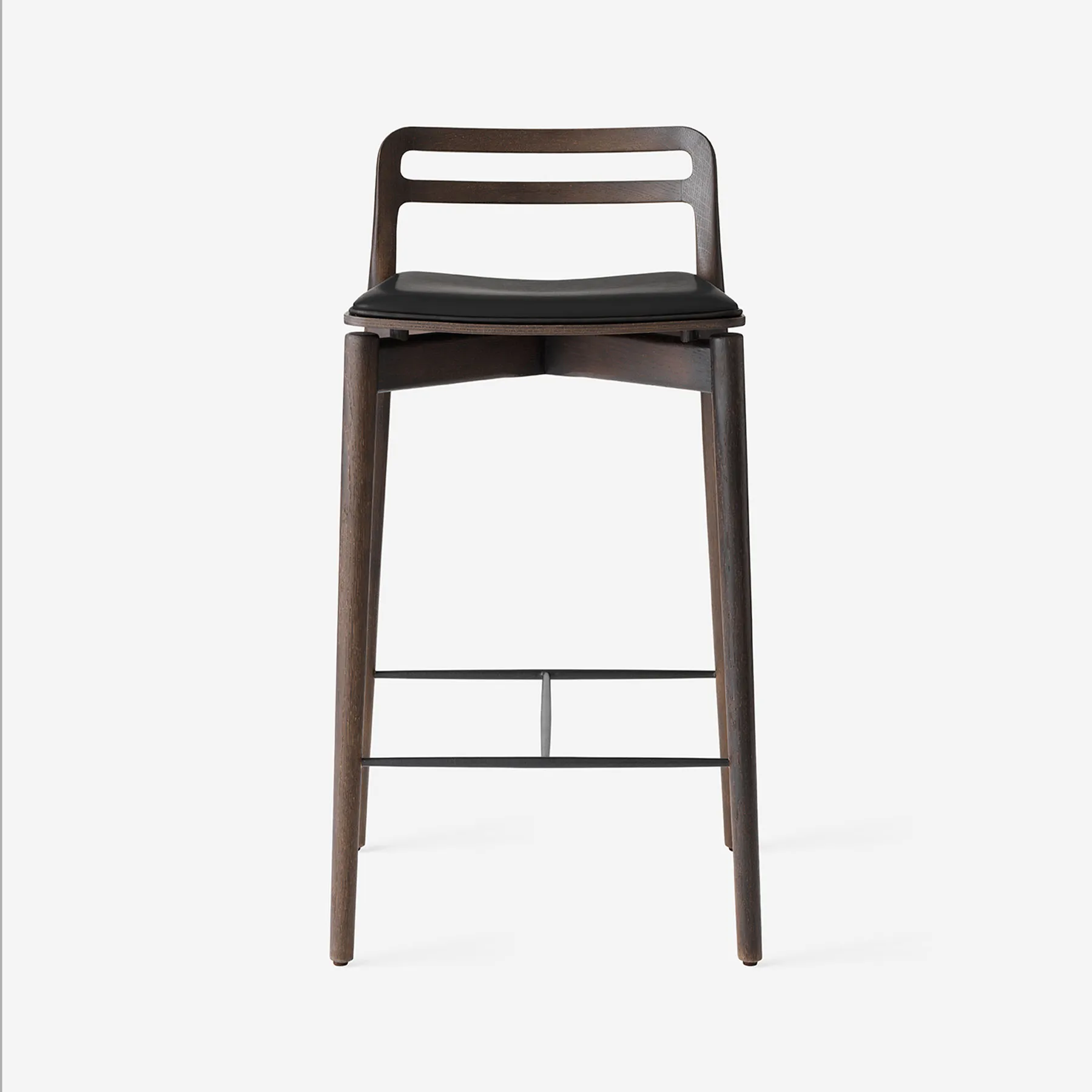 Vipp Cabin Counter Stool - vipp484 - Dark oak w/black leather