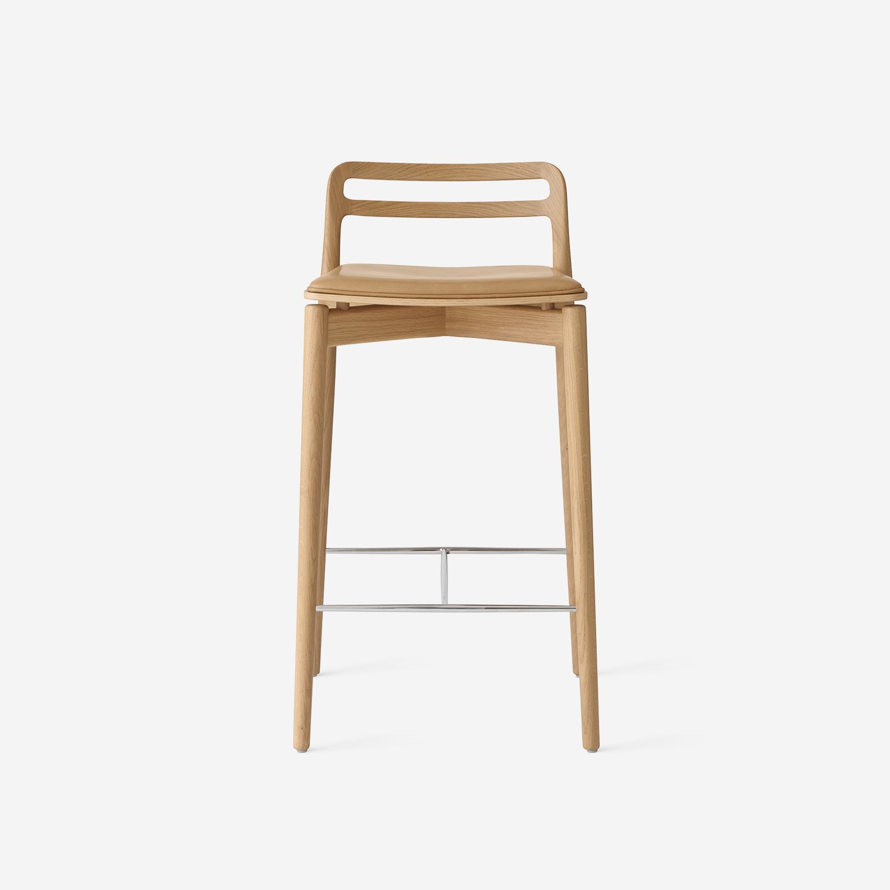 Vipp Cabin Counter Stool - vipp484 - Light oak w/camel leather