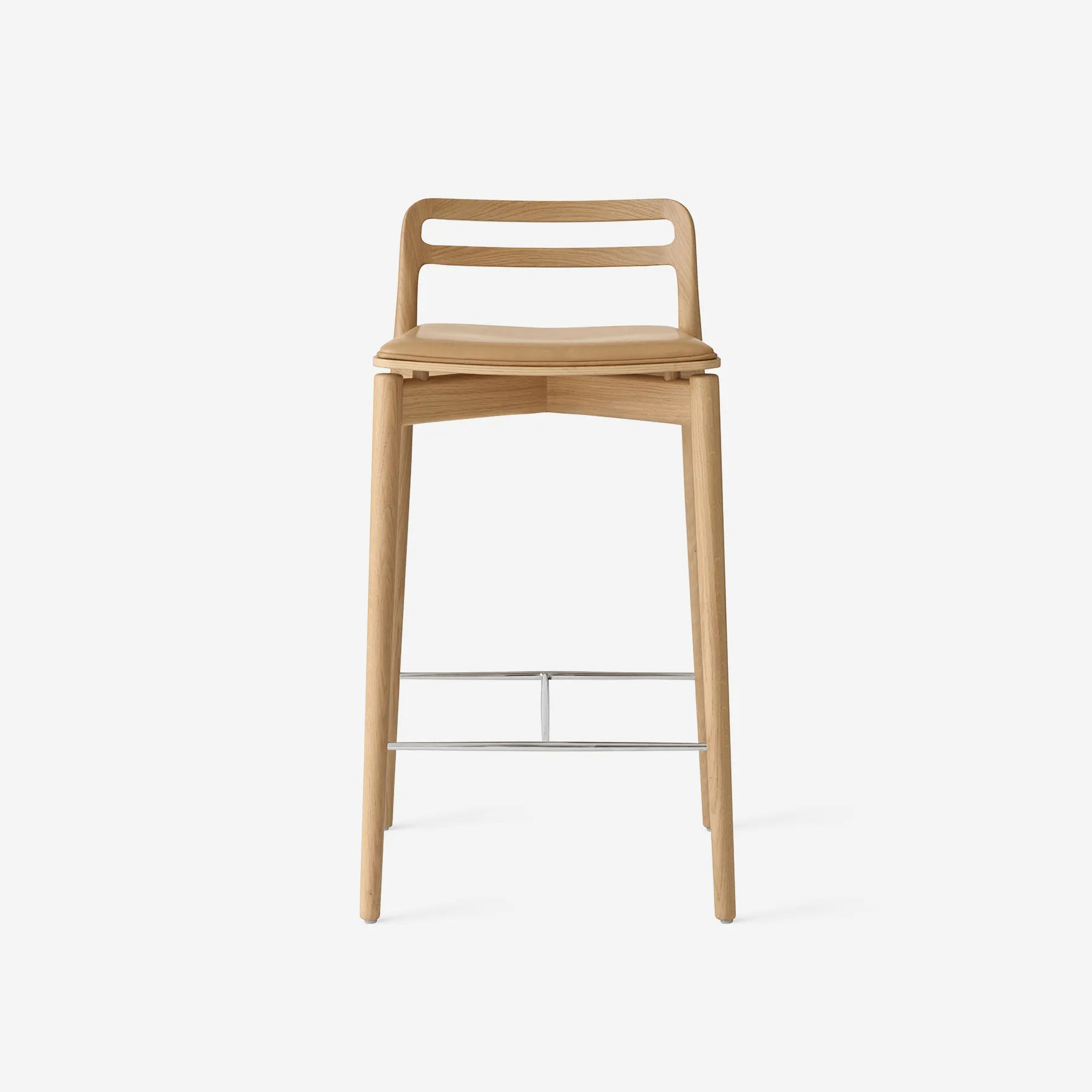 Vipp Cabin Counter Stool - vipp484 - Light oak w/camel leather