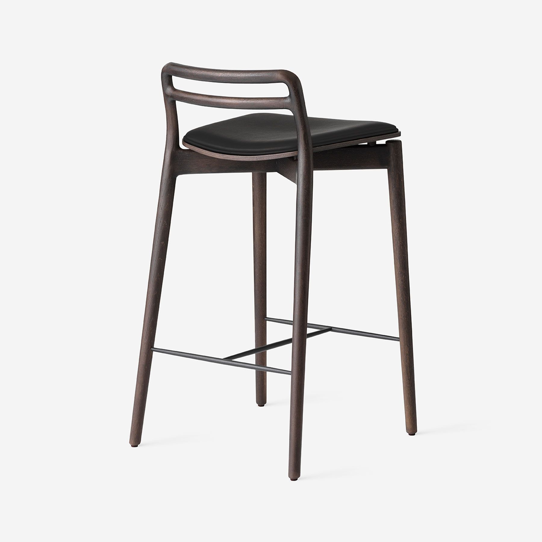Vipp Cabin Counter Stool - vipp484 - Dark oak w/black leather