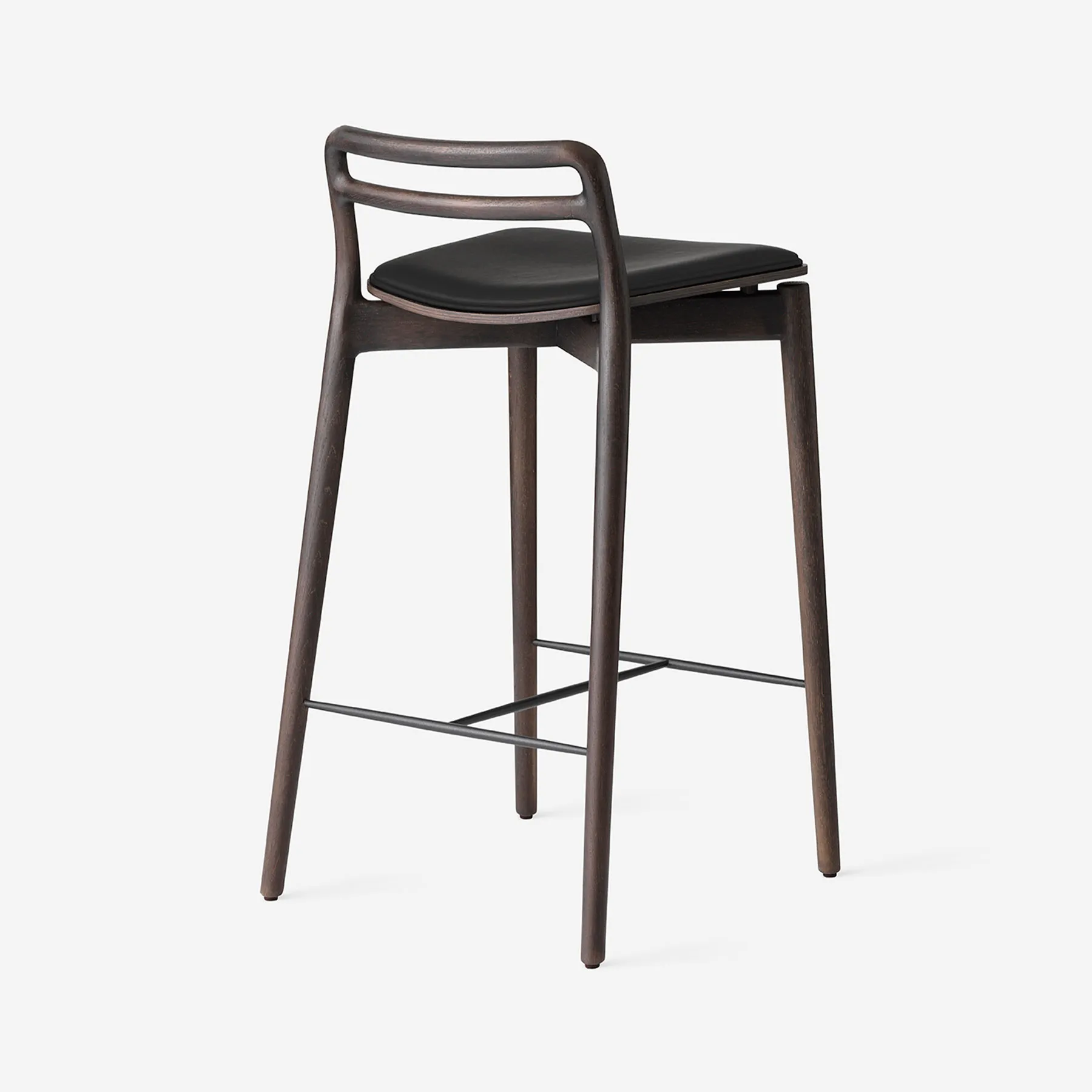 Vipp Cabin Counter Stool - vipp484 - Dark oak w/black leather