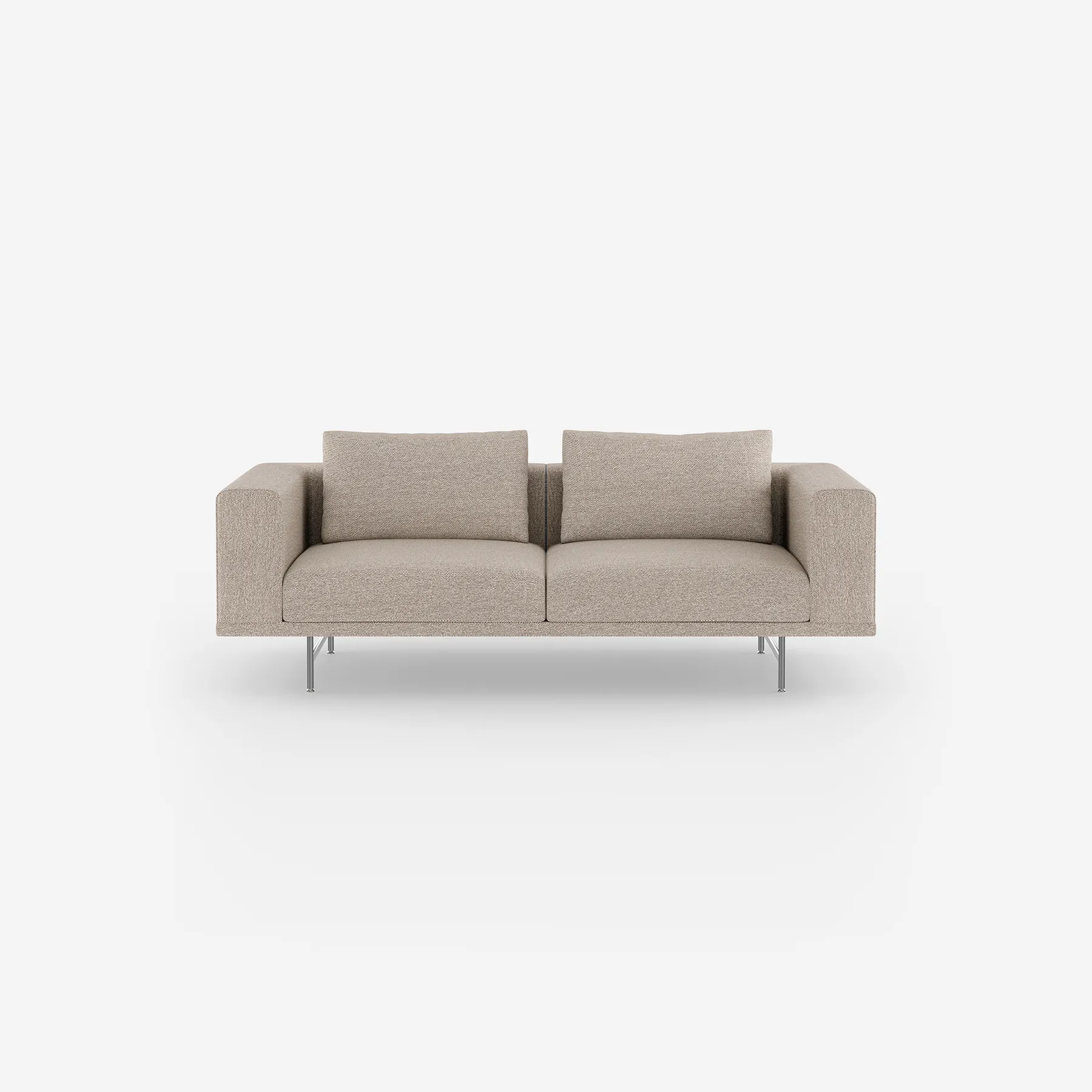 Vipp Loft Sofa | 2-seater, Chestnut, Stainless Steel