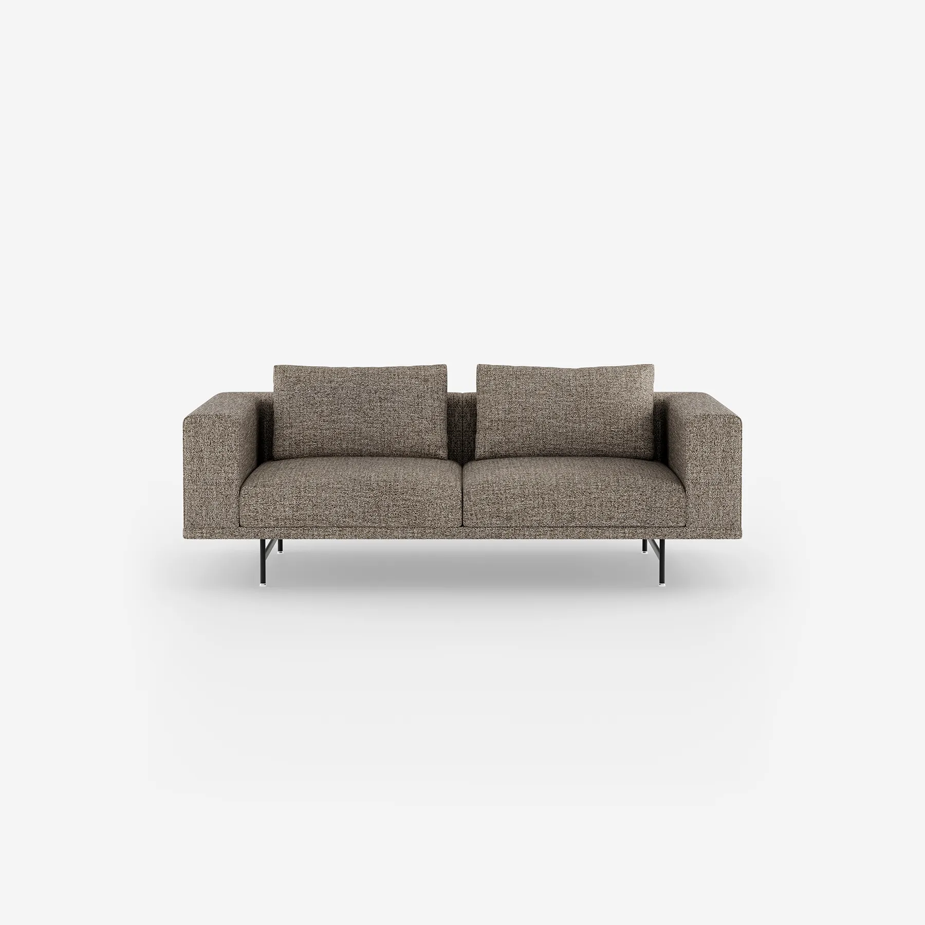 Vipp Loft Sofa | 2-seater, Bark, Black Powder Coated