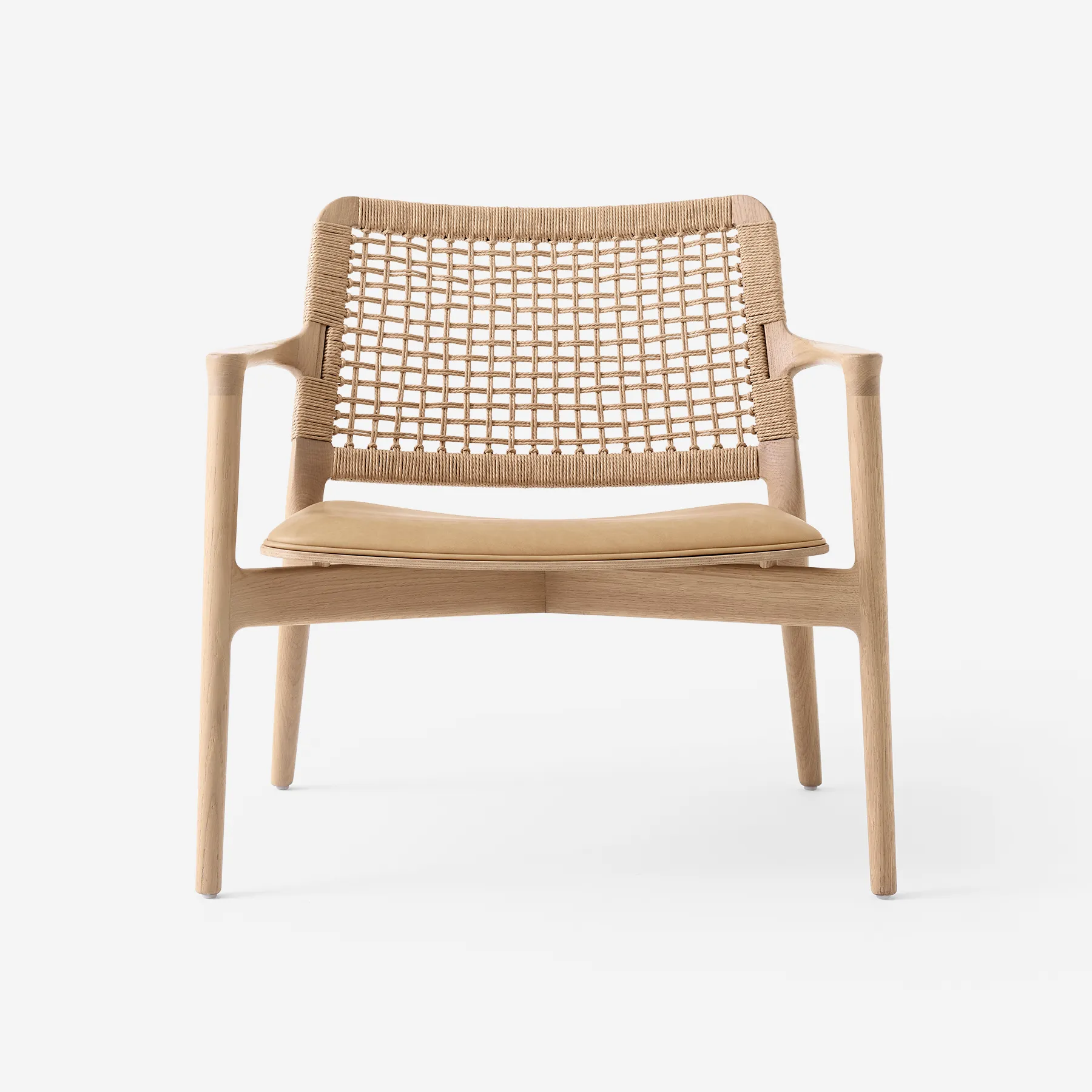 Vipp Cabin Lounge Chair, Light oak w/camel leather