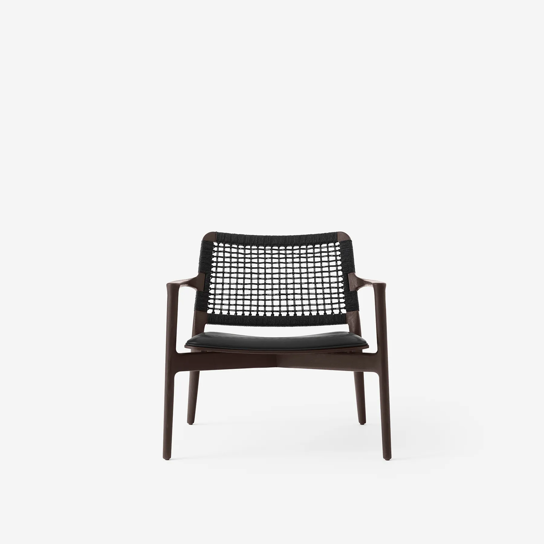 Vipp Cabin Lounge Chair, Dark oak w/black leather