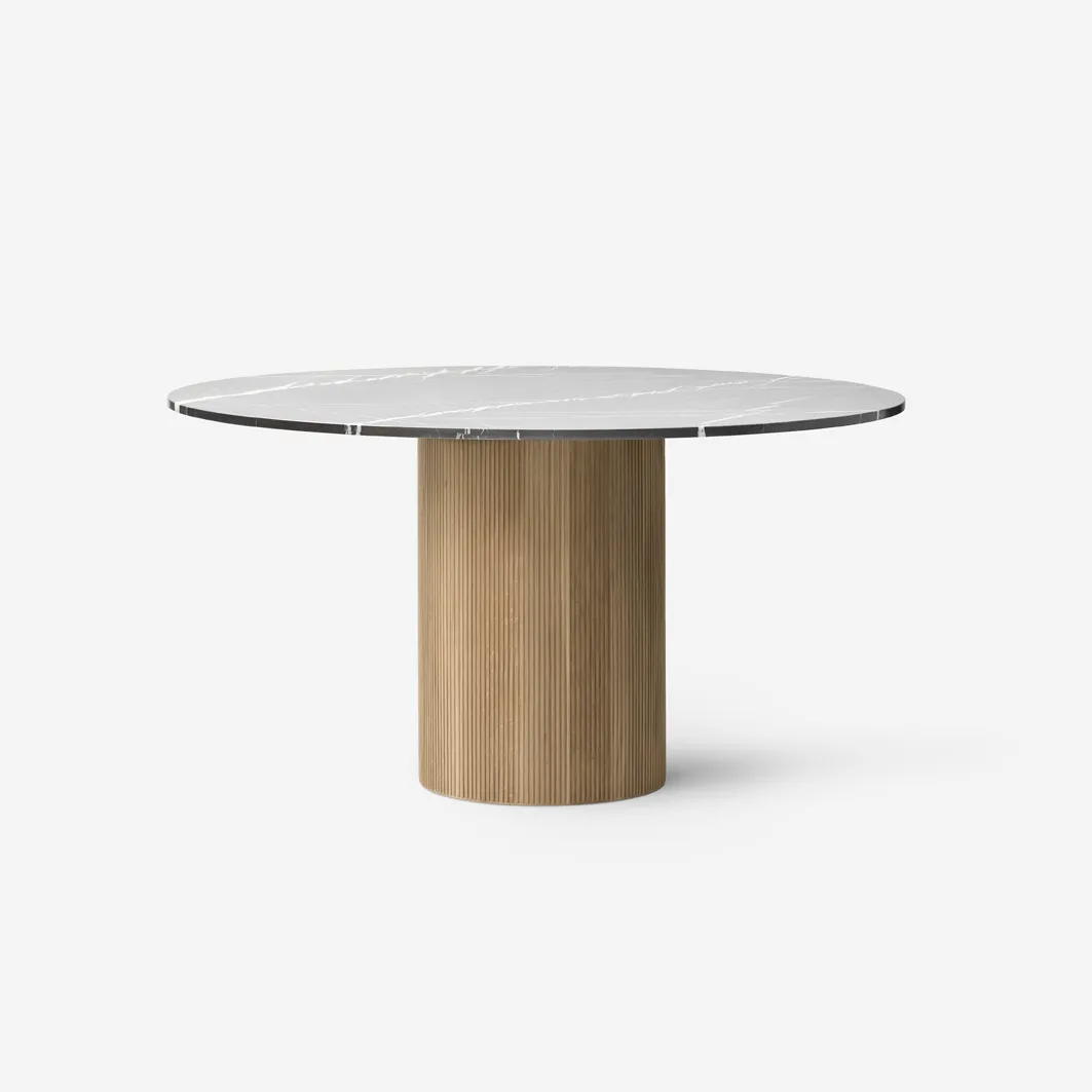Vipp Cabin Round Table, Pietra Grey, Light Oak, Ø130